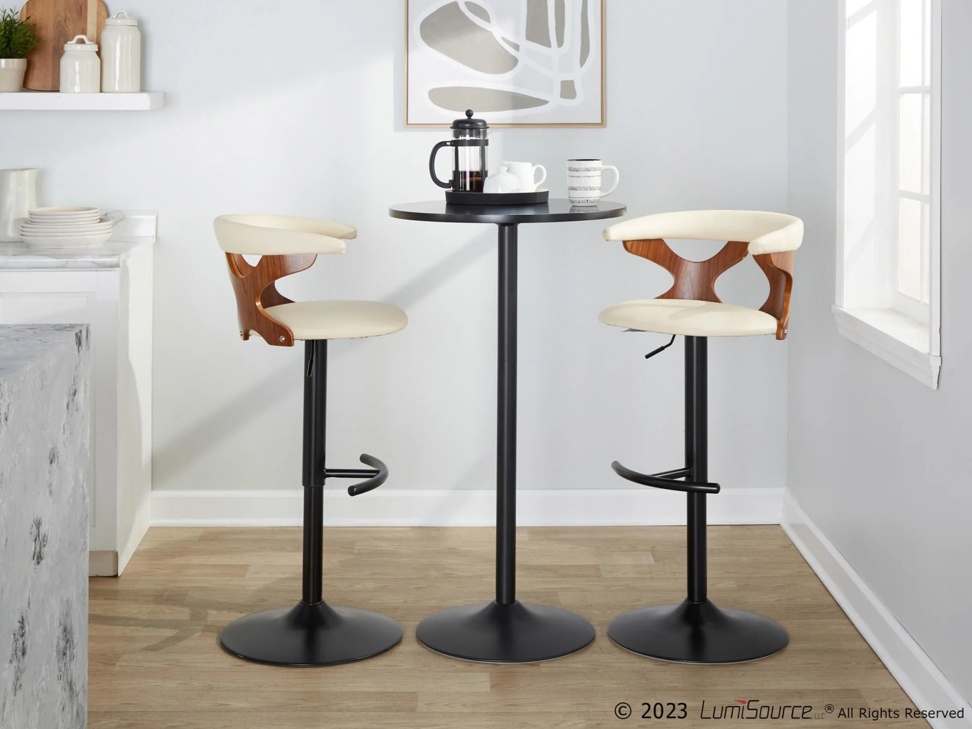 Gardenia Adjustable Barstool - Set of 2 By LumiSource - BS-GARDPU-RT2 CHRNACR2 - Image 11