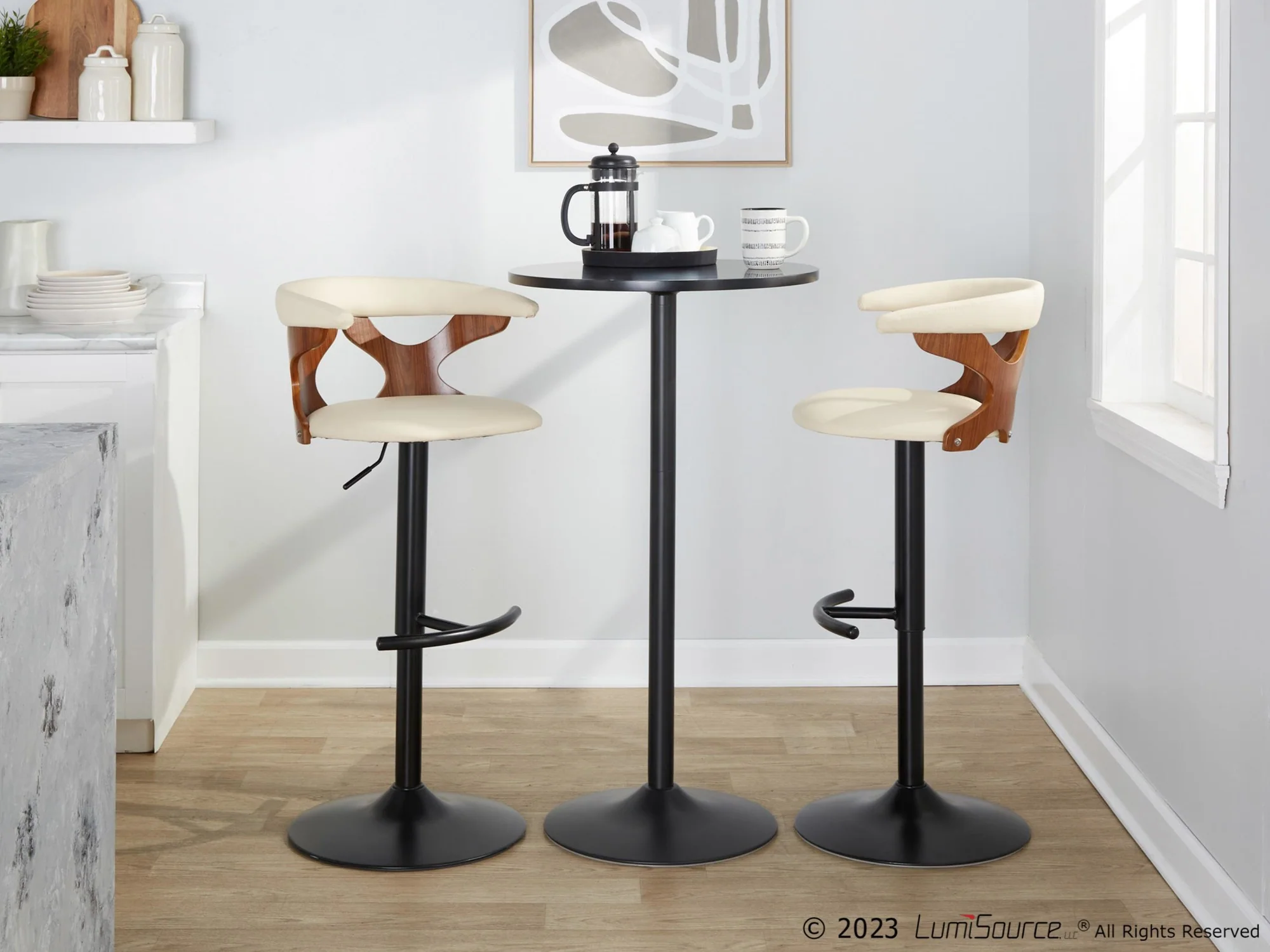 Gardenia Adjustable Barstool - Set of 2 By LumiSource - BS-GARDPU-RT2 CHRNACR2 - Image 12