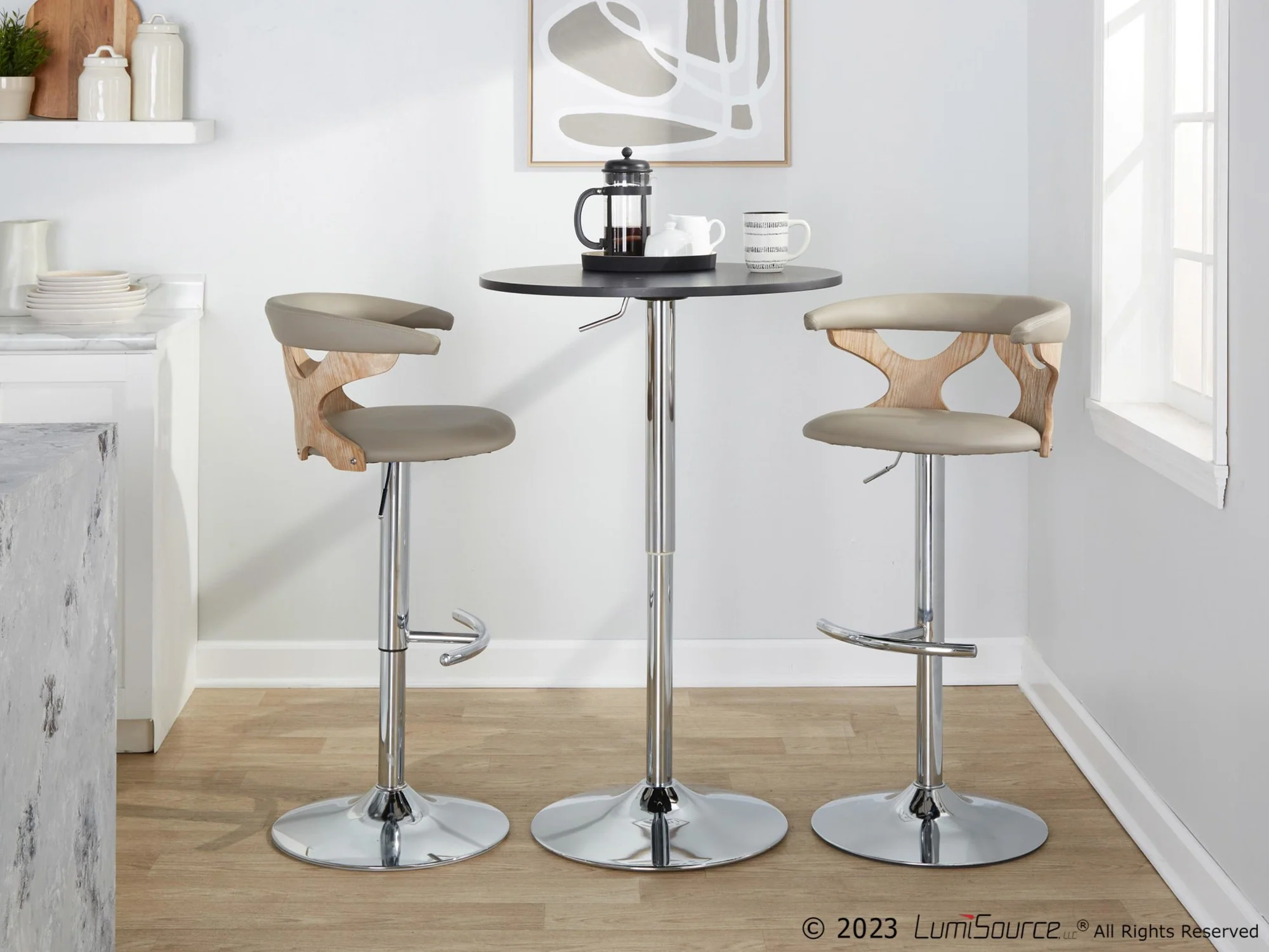 Gardenia Adjustable Barstool - Set of 2 By LumiSource - BS-GARDPU-RT2 CHRNACR2 - Image 23