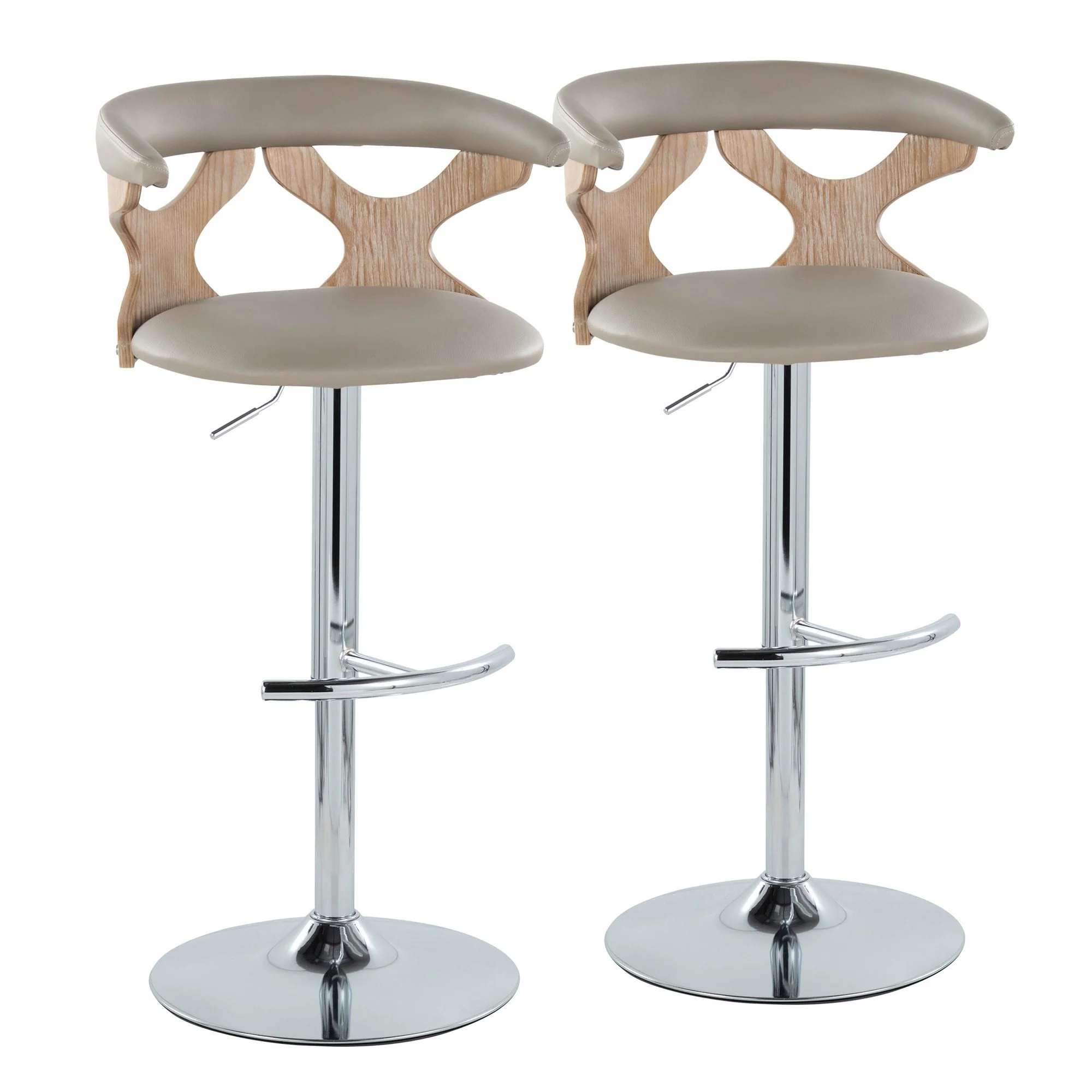 Gardenia Adjustable Barstool - Set of 2 By LumiSource - BS-GARDPU-RT2 CHRNACR2 - Image 25