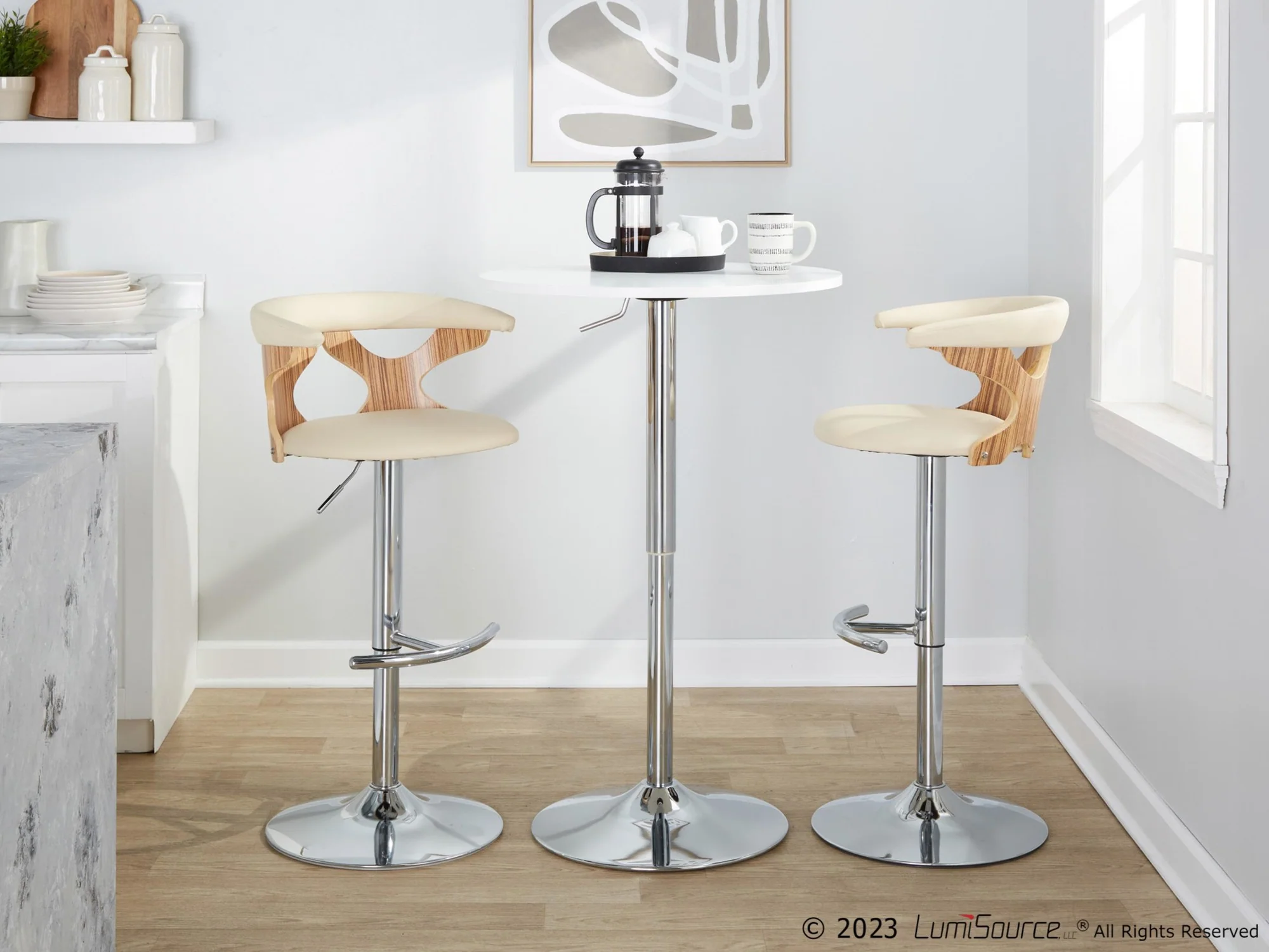 Gardenia Adjustable Barstool - Set of 2 By LumiSource - BS-GARDPU-RT2 CHRNACR2 - Image 31