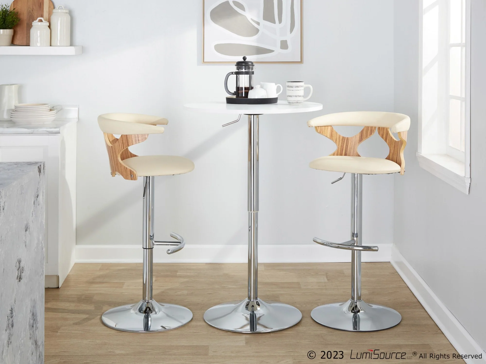 Gardenia Adjustable Barstool - Set of 2 By LumiSource - BS-GARDPU-RT2 CHRNACR2 - Image 32