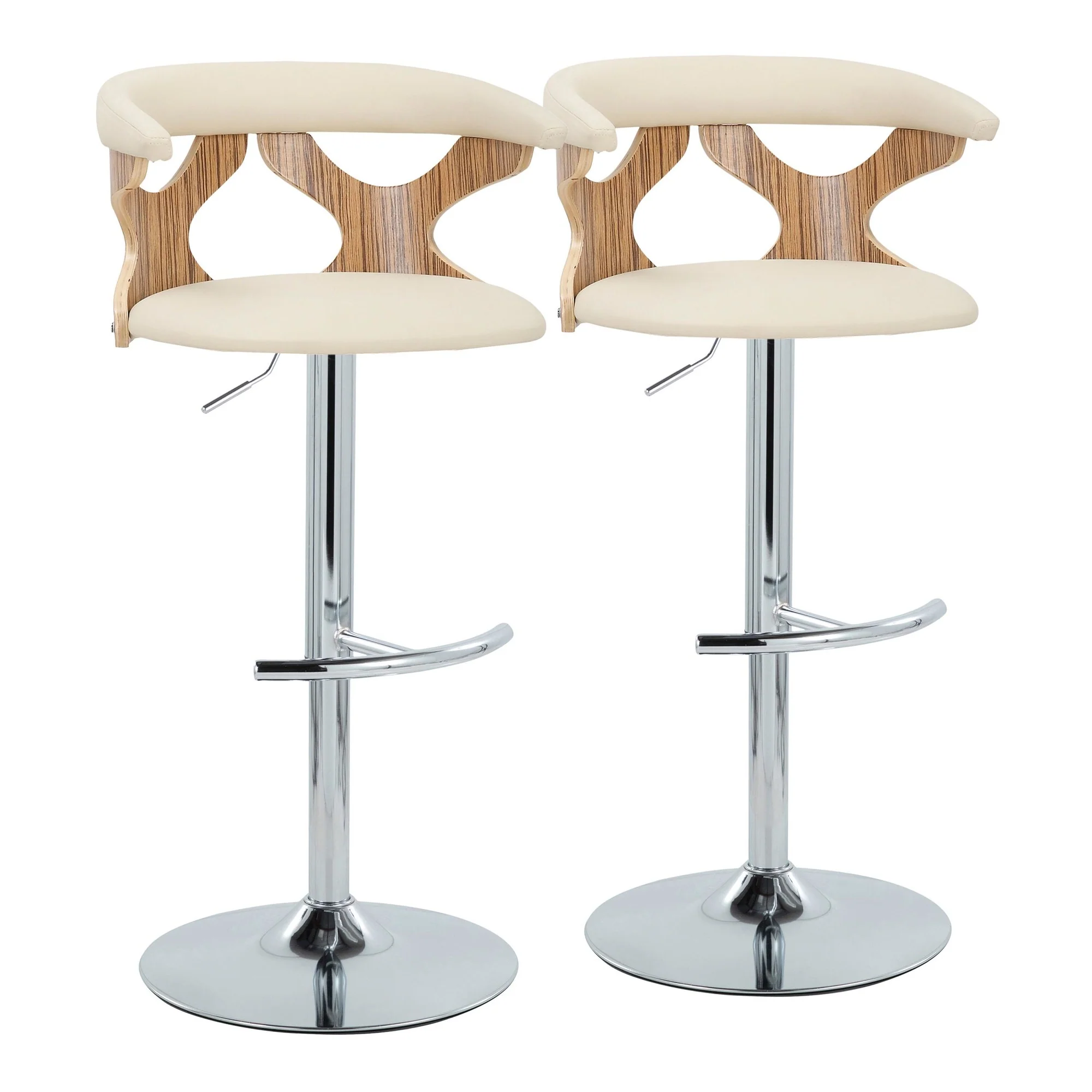 Gardenia Adjustable Barstool - Set of 2 By LumiSource - BS-GARDPU-RT2 CHRNACR2 - Image 35