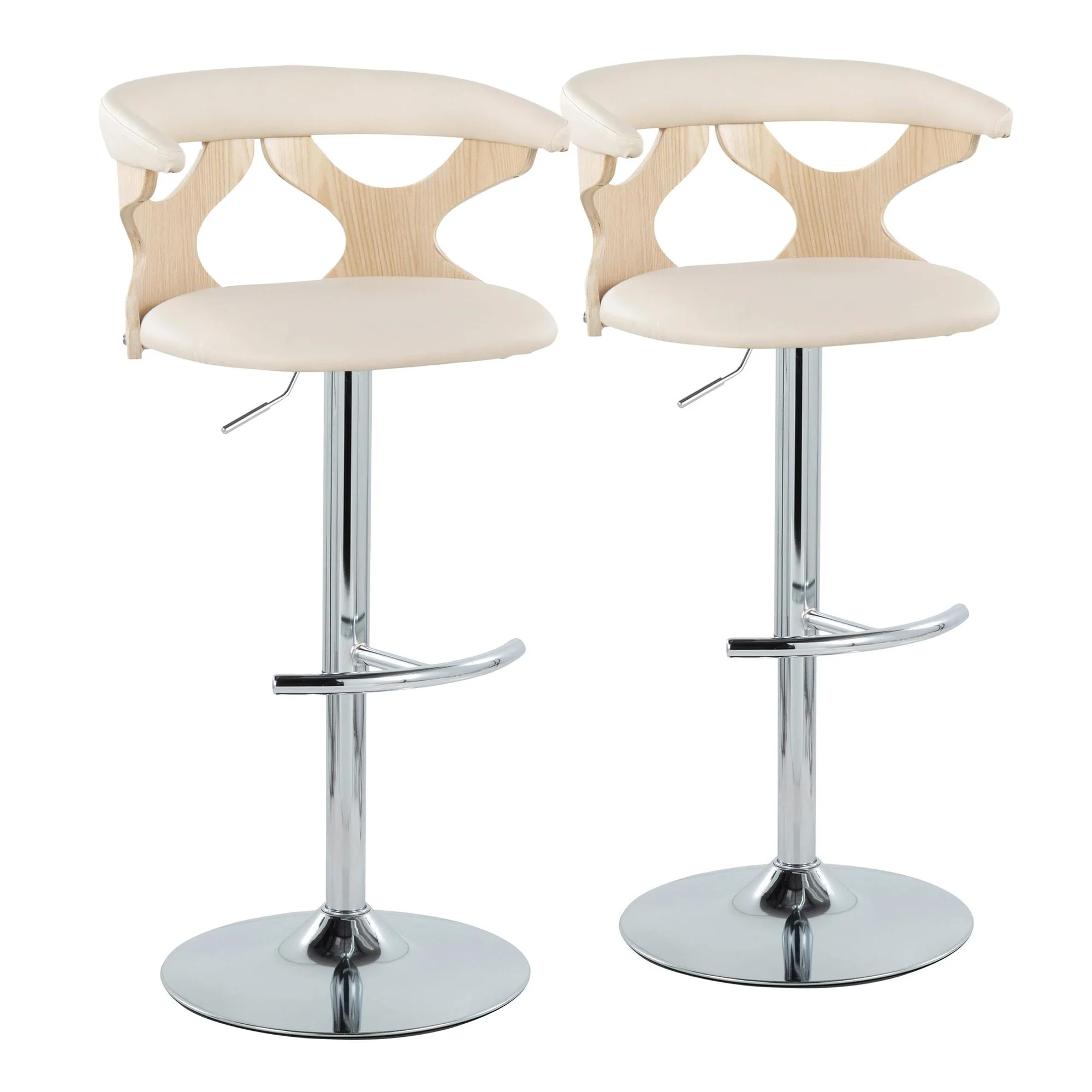 Gardenia Adjustable Barstool - Set of 2 By LumiSource - BS-GARDPU-RT2 CHRNACR2 - Image 5