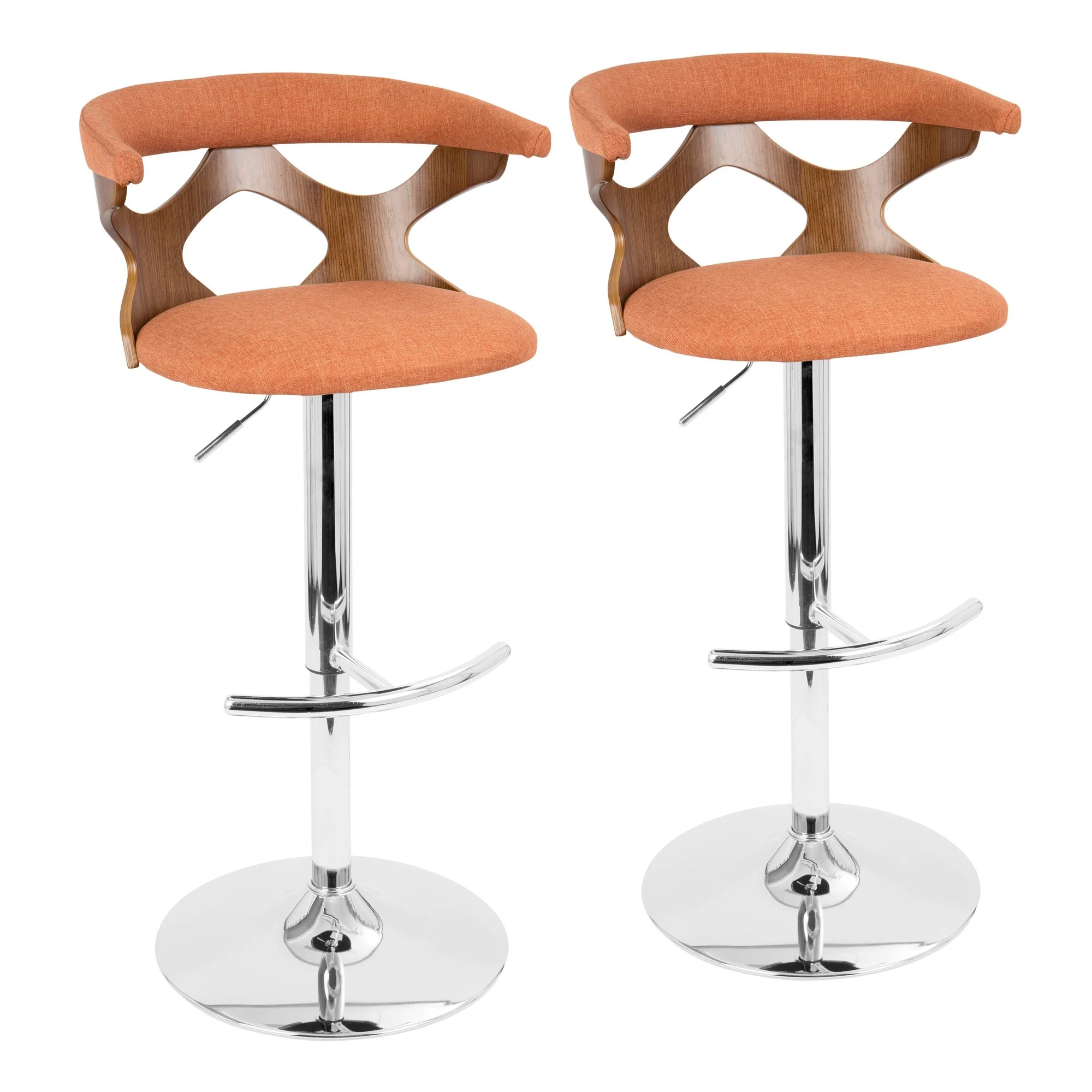 Gardenia Adjustable Barstool - Set of 2 Orange By LumiSource - Image 2