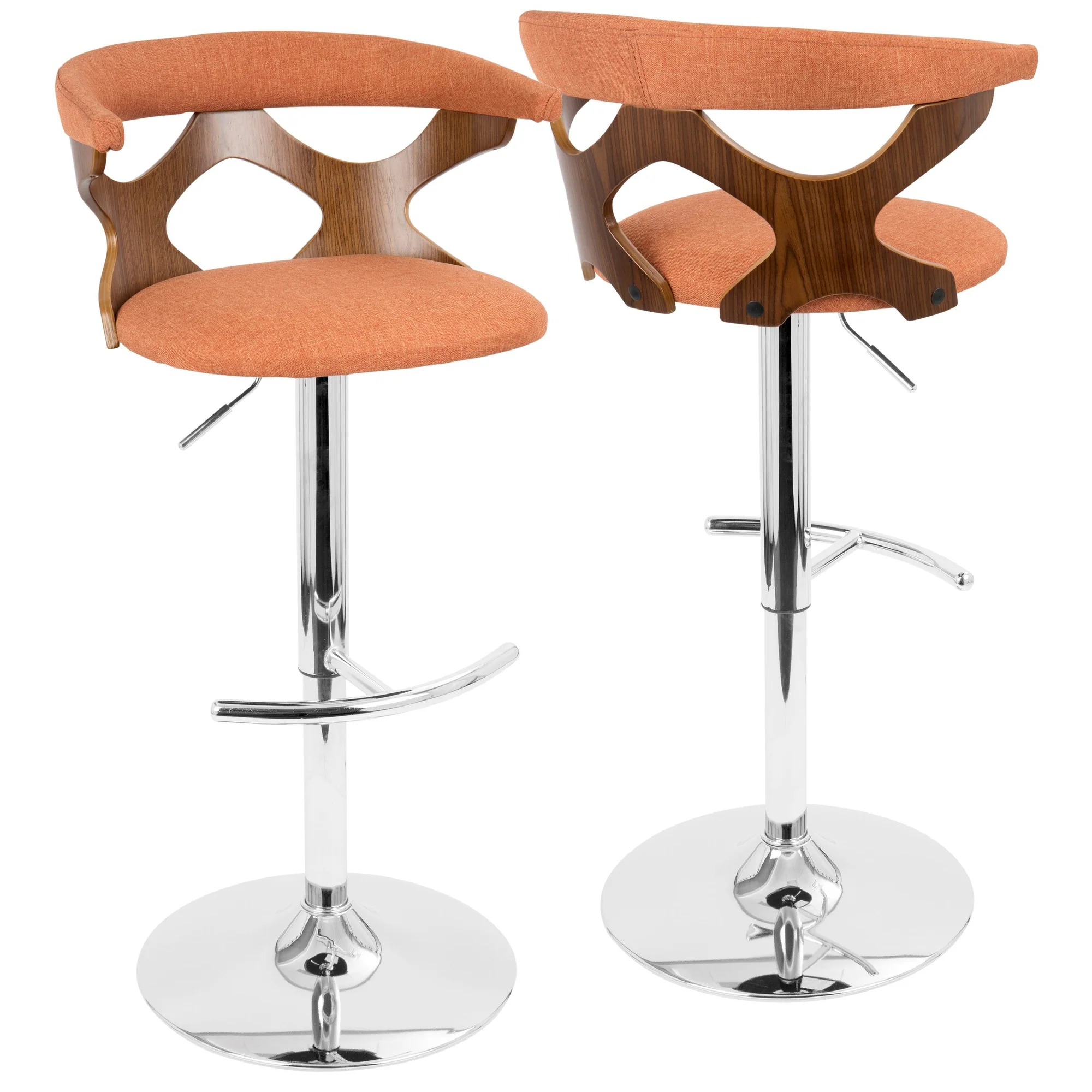 Gardenia Adjustable Barstool - Set of 2 Orange By LumiSource - Image 7