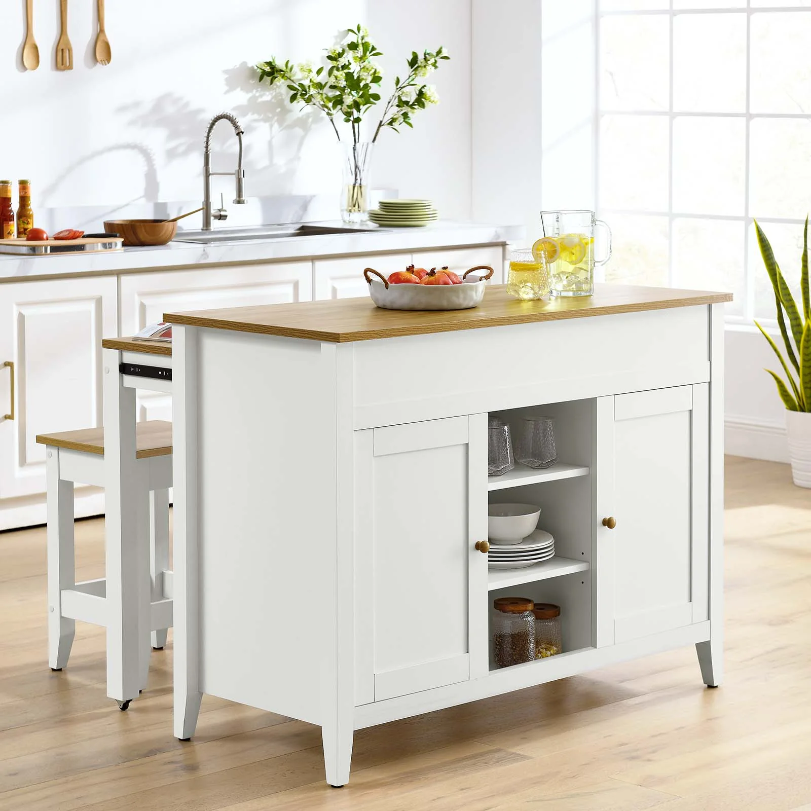 Garland 3-Piece Kitchen Island and Stool Set By Modway - EEI-6894 - Image 3