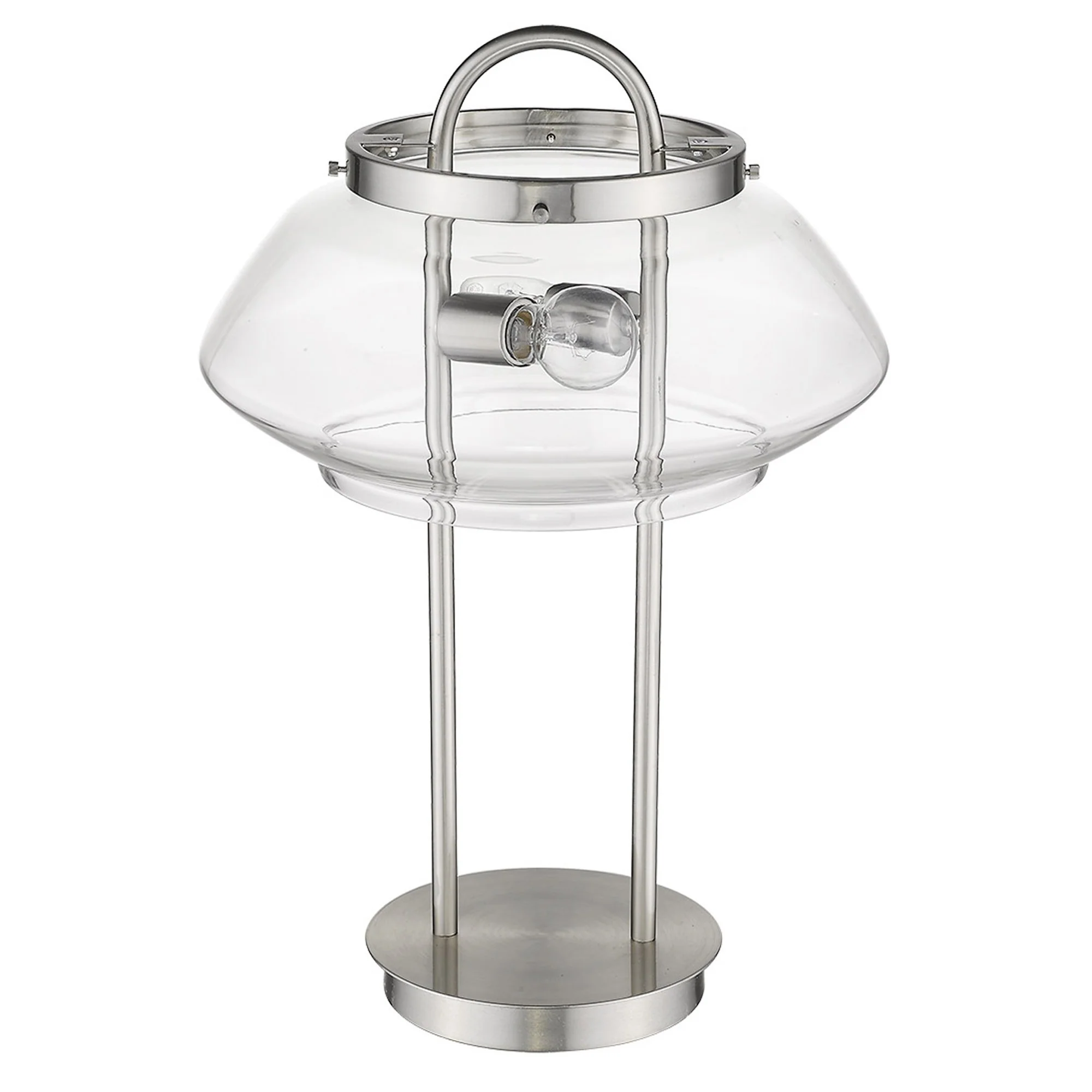 Garner 2-Light Satin Nickel Table Lamp By Homeroots - Image 3