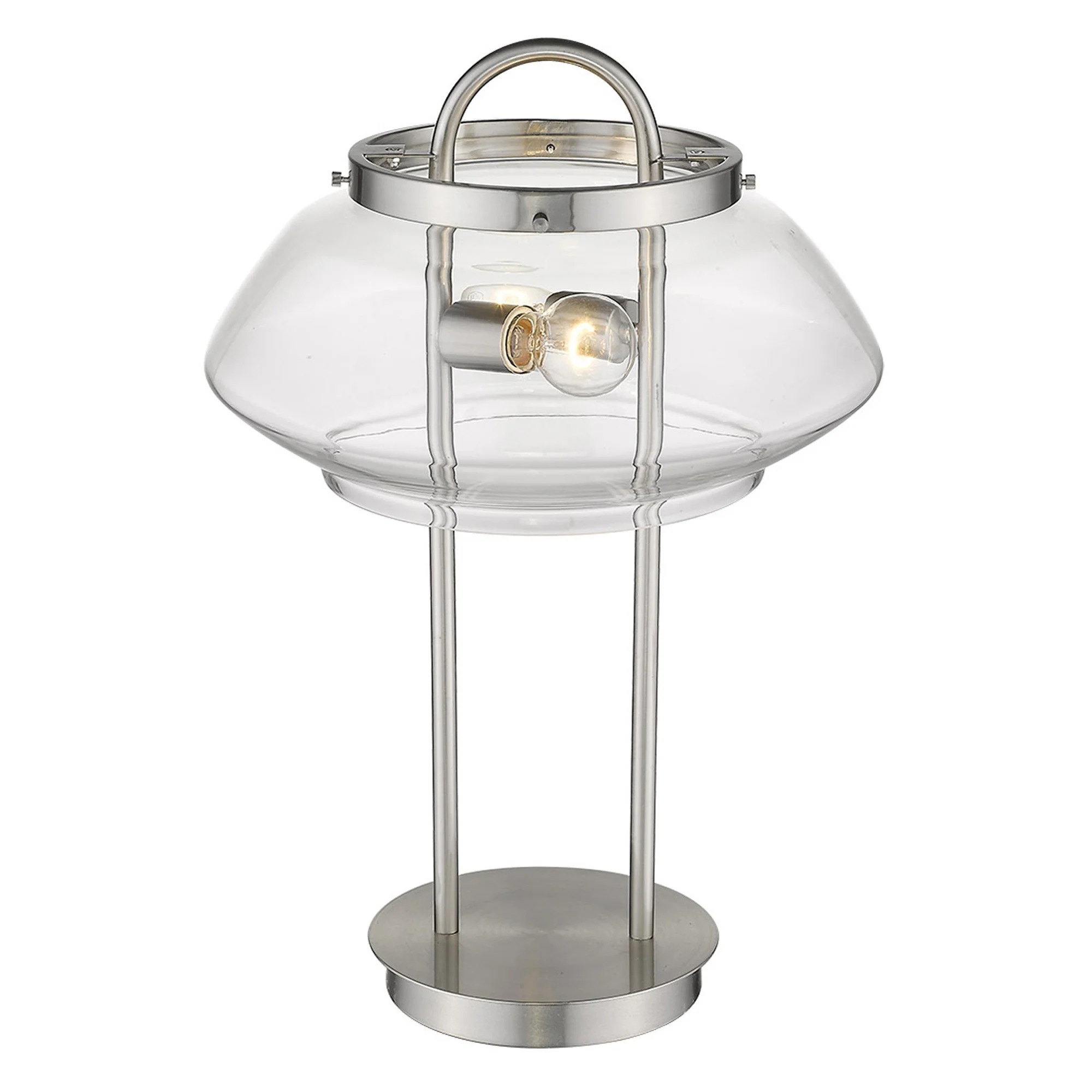 Garner 2-Light Satin Nickel Table Lamp By Homeroots - Image 4