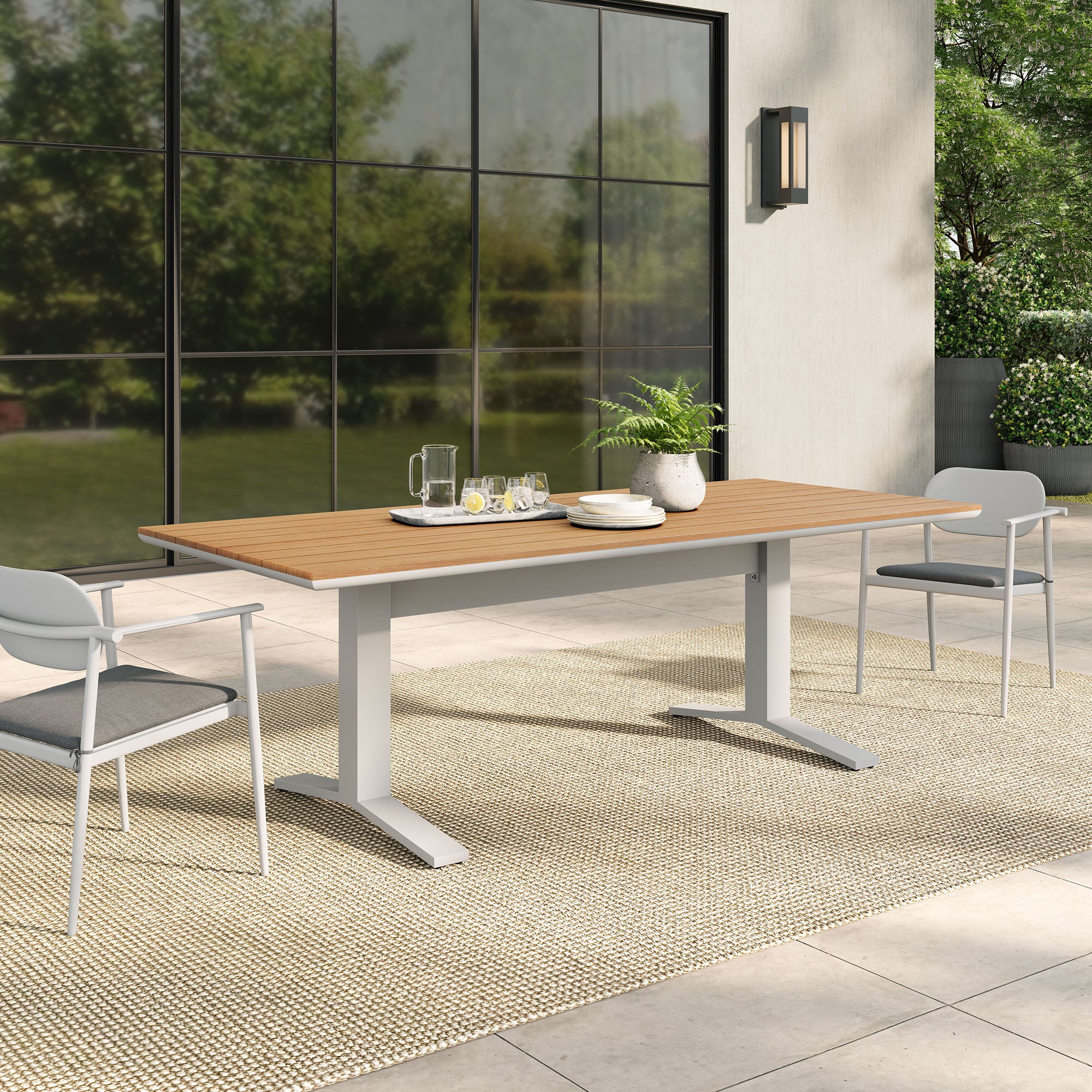 Gavelston 91" Outdoor Patio Aluminum Dining Table by Modway - Image 14