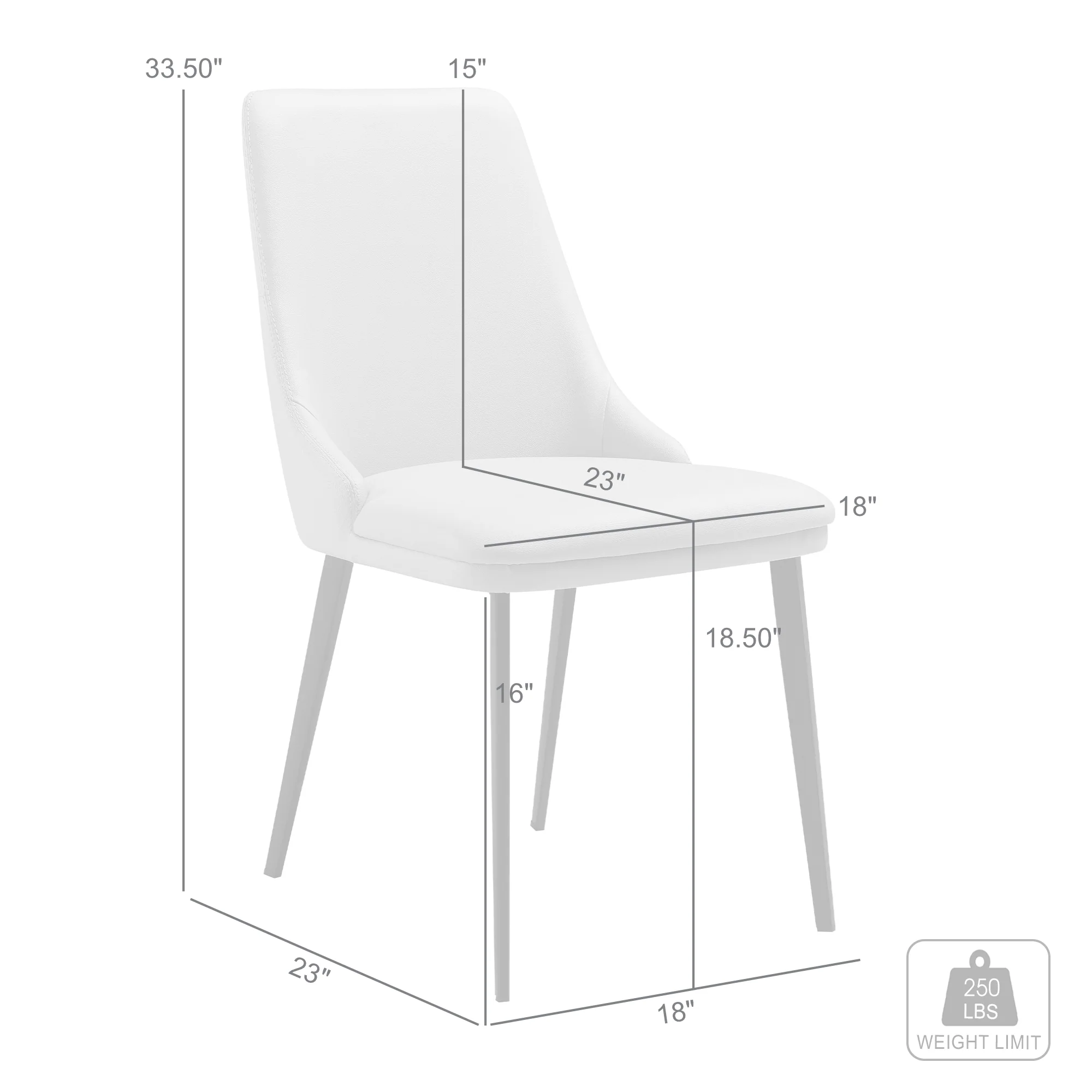 Genesis Upholstered Dining Chair in Taupe Gray Faux Leather with Black Metal Legs - Set of 2 By Armen Living - Image 10