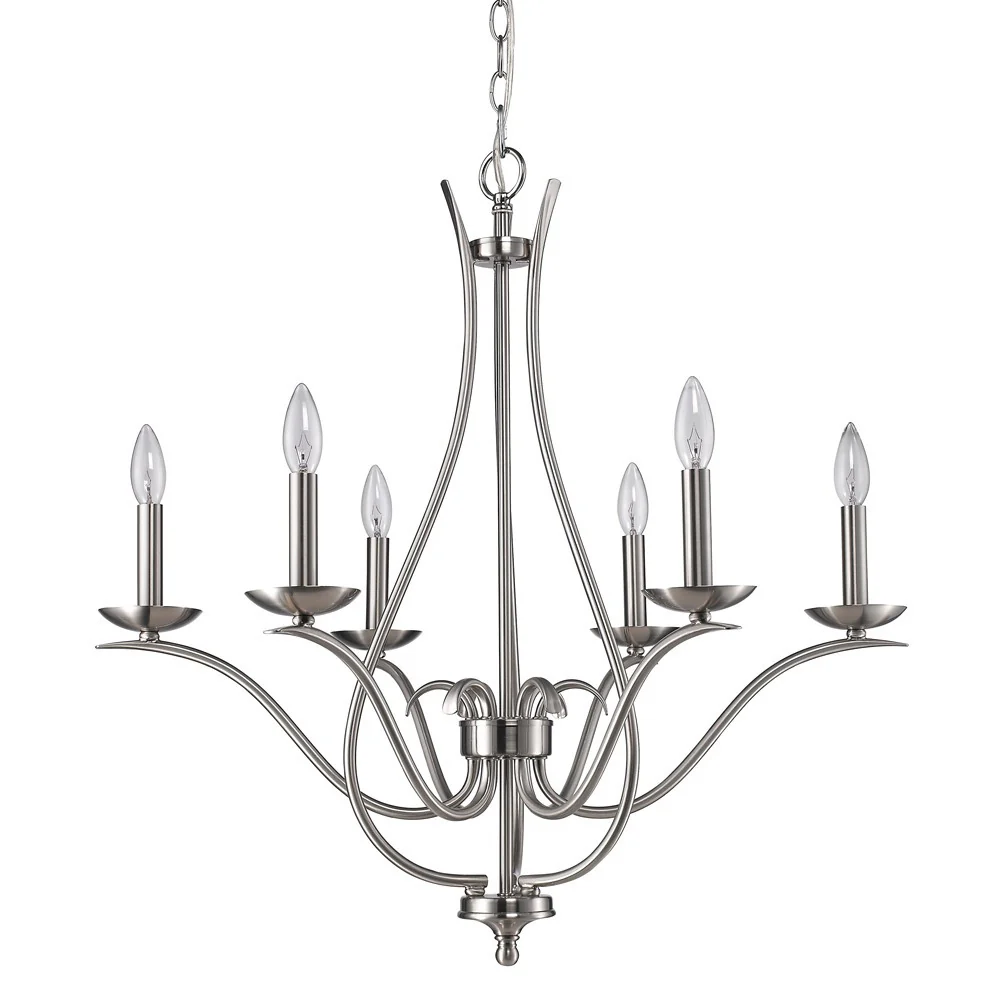 Genevieve 5-Light Satin Nickel Chandelier By Homeroots - Image 2