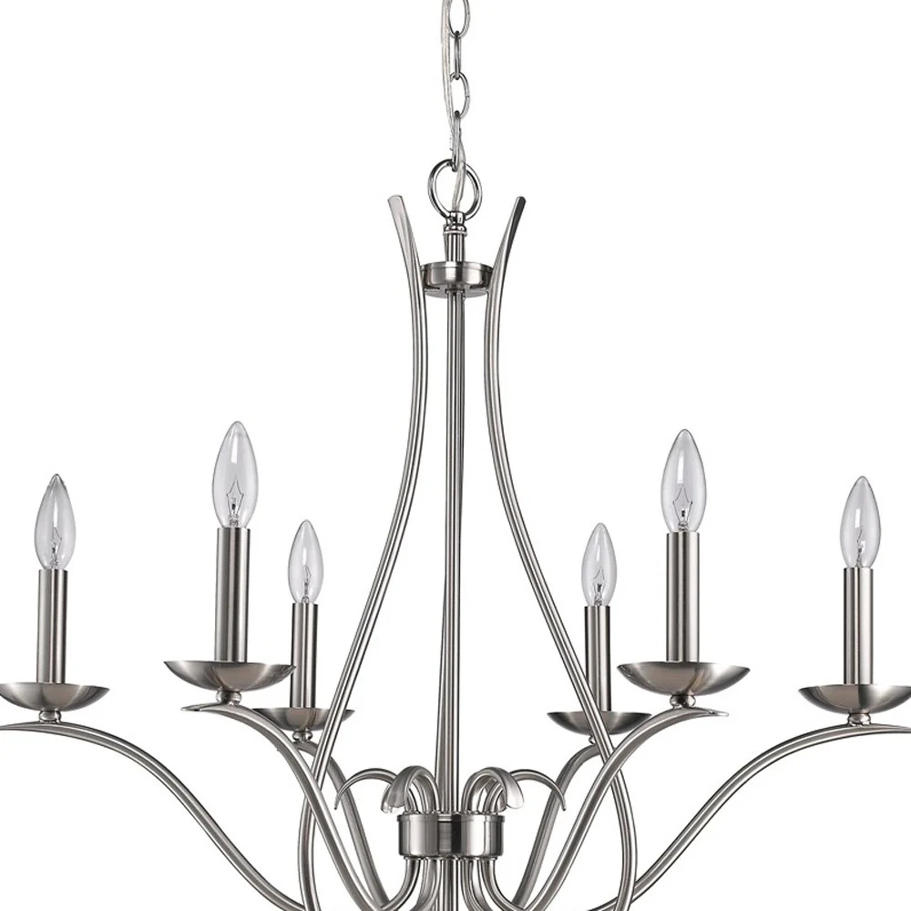 Genevieve 5-Light Satin Nickel Chandelier By Homeroots - Image 3