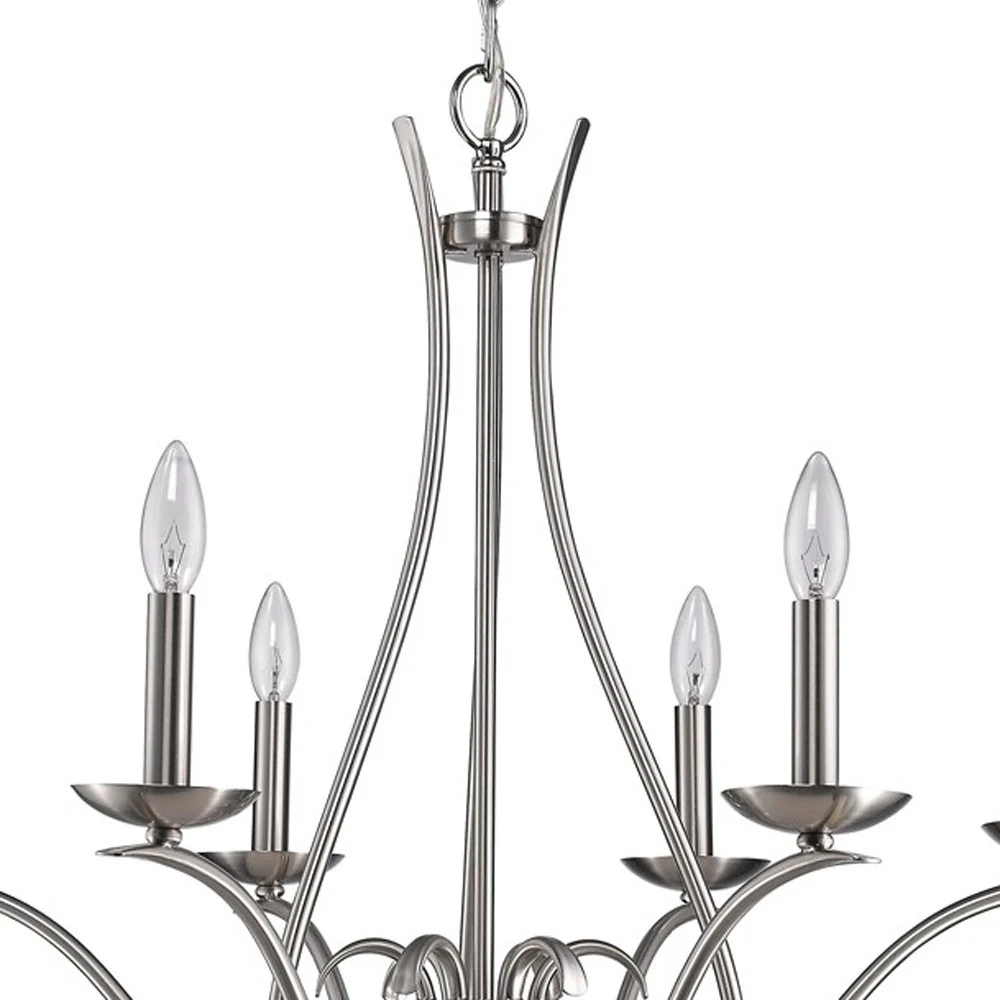 Genevieve 5-Light Satin Nickel Chandelier By Homeroots - Image 4