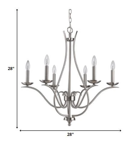 Genevieve 5-Light Satin Nickel Chandelier By Homeroots - Image 5