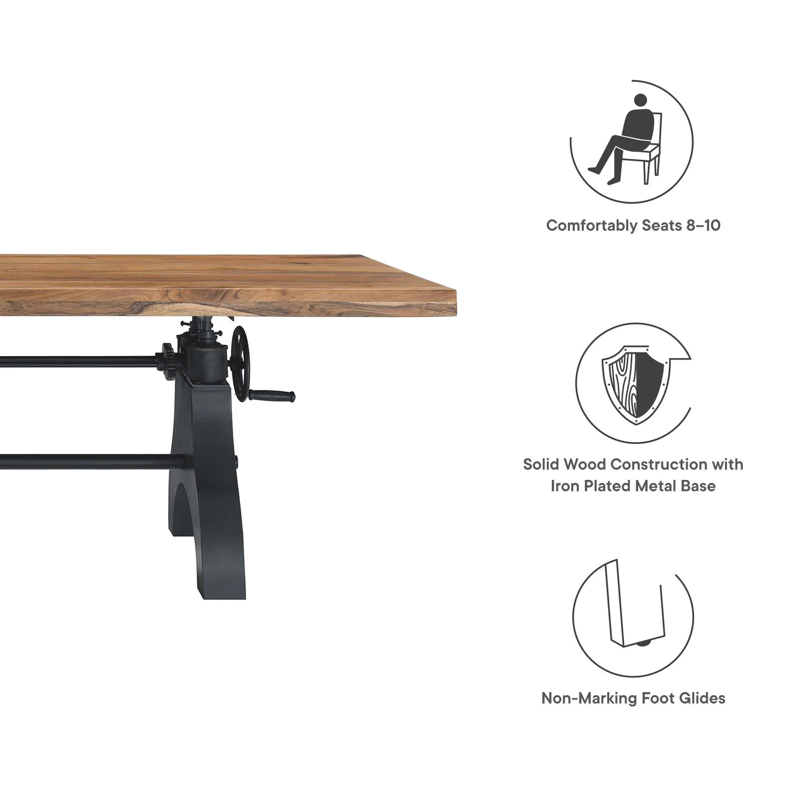 Genuine 96" Crank Adjustable Height Dining and Conference Table By Modway - EEI-6149 - Image 15
