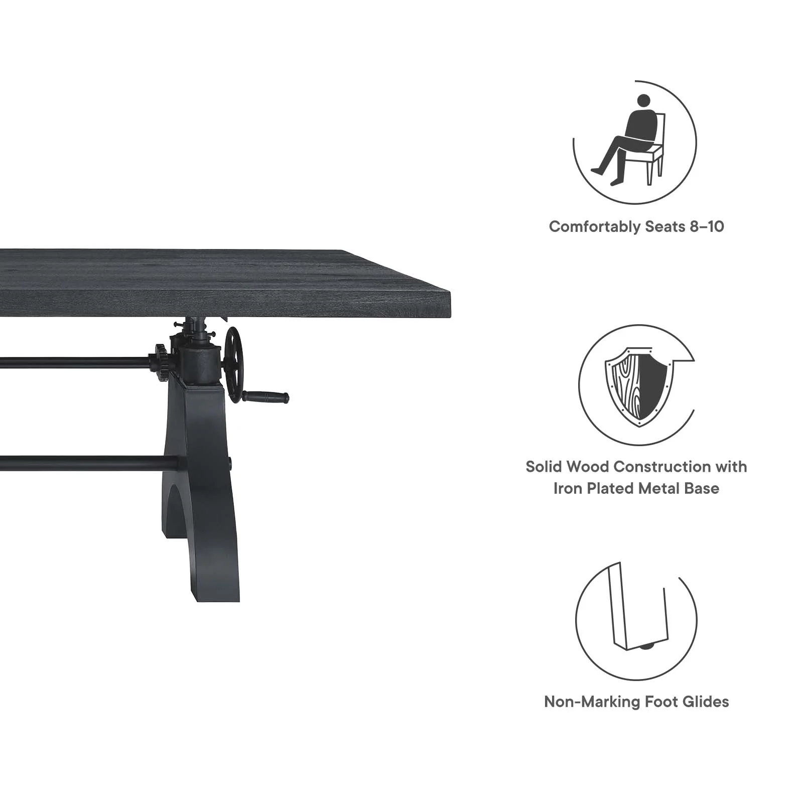 Genuine 96" Crank Adjustable Height Dining and Conference Table By Modway - EEI-6149 - Image 3