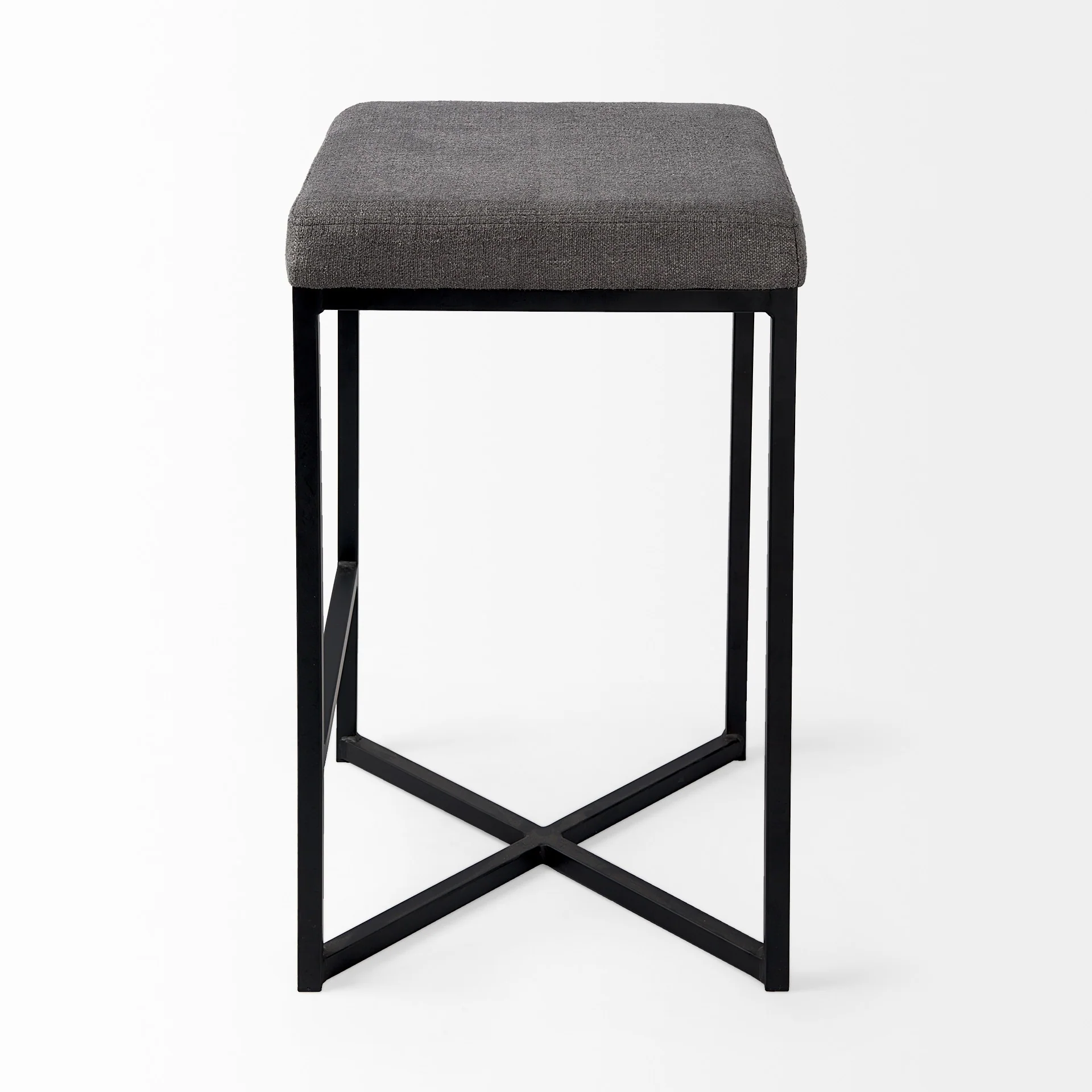 Geo Cube Black Metal And Gray Counter Stool By Homeroots - Image 3