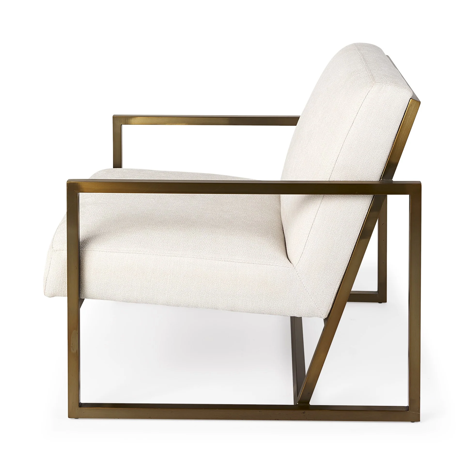 Geo Modern Cream and Gold Accent or Side Chair By Homeroots - Image 4