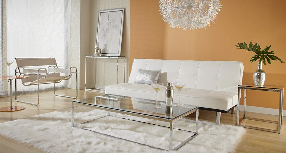 Geo Rectangle Clear Glass and Chrome Console Table By Homeroots - Image 7