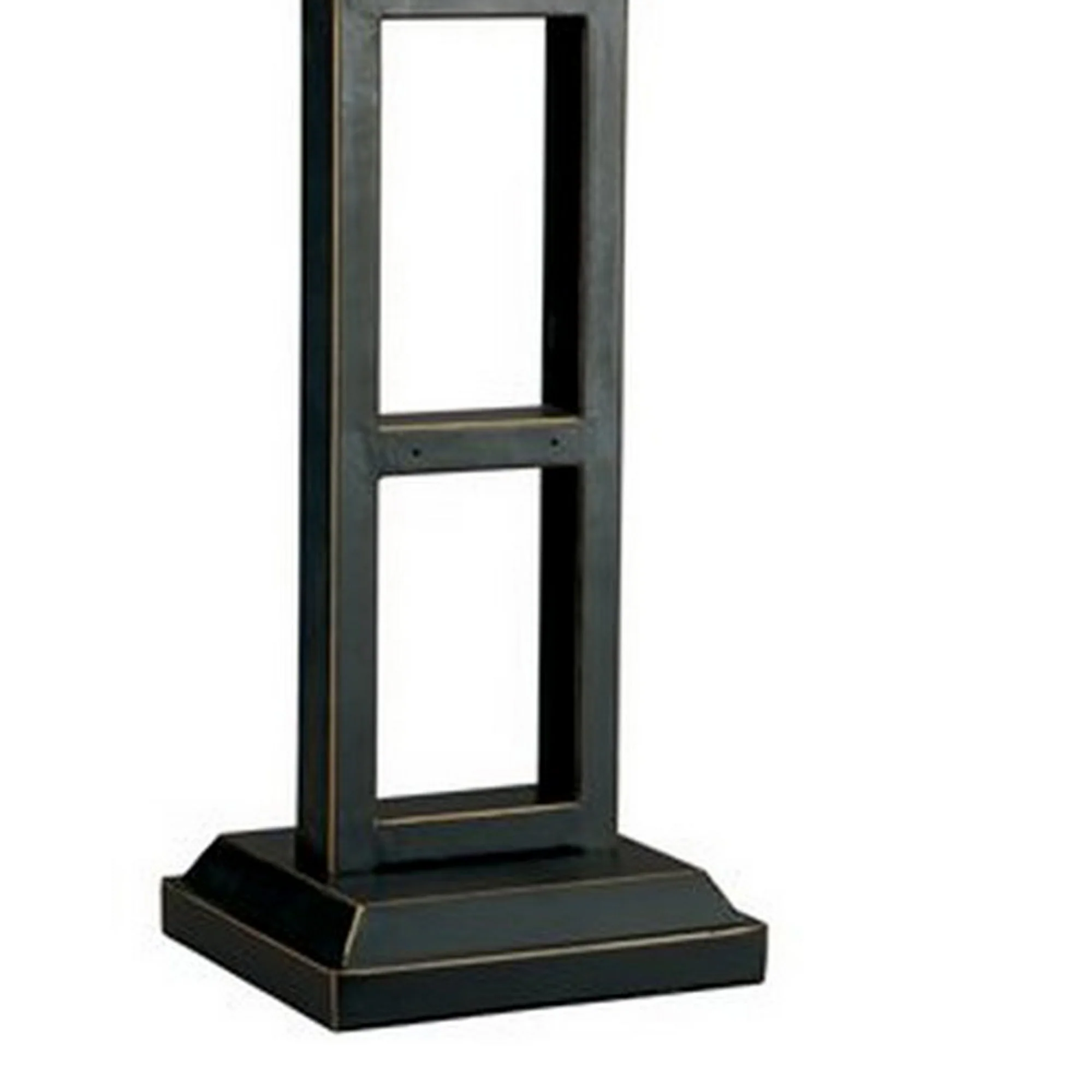 Geometric Metal Body Table Lamp With Fabric Shade Set Of 2Black And White By Benzara - Image 3