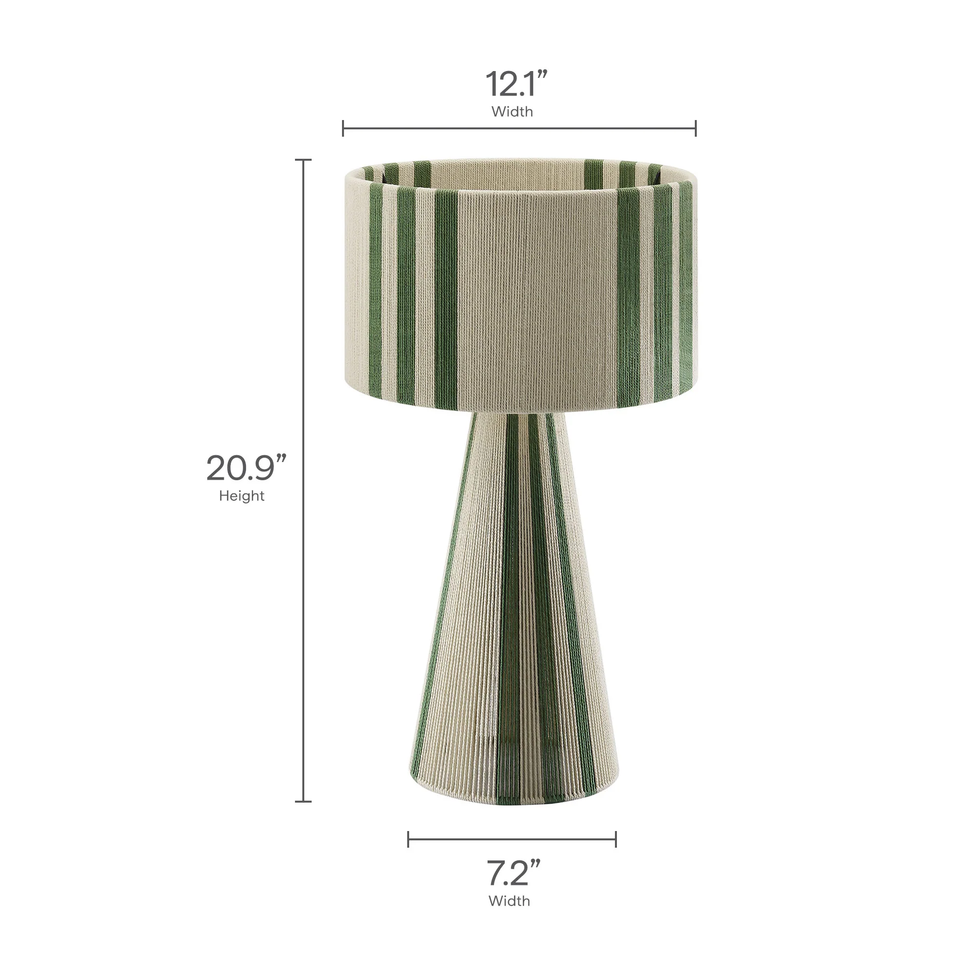 Gia Handwoven Cotton Thread Striped or Plain Table Lamp by Modway - Image 10