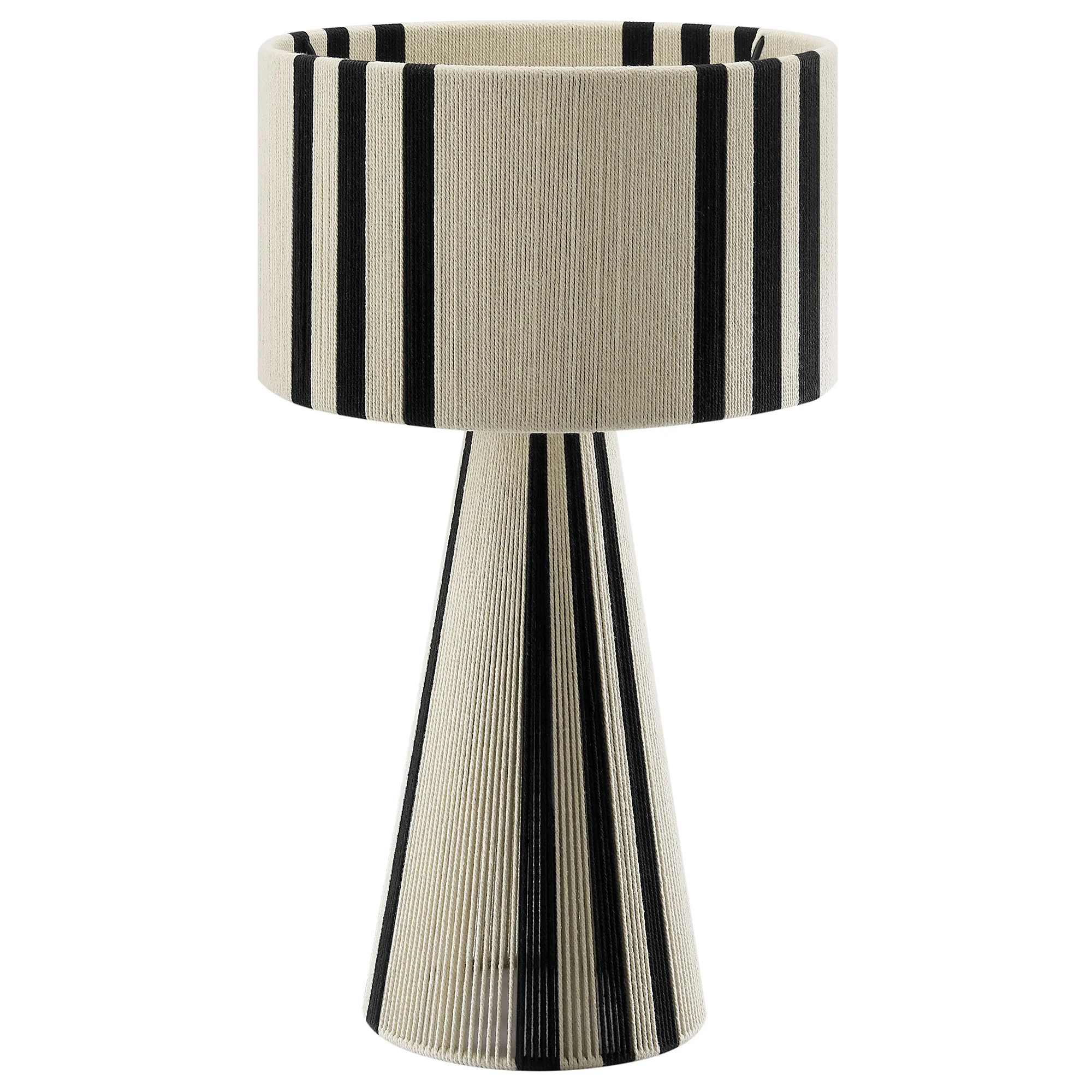 Gia Handwoven Cotton Thread Striped or Plain Table Lamp by Modway - Image 11