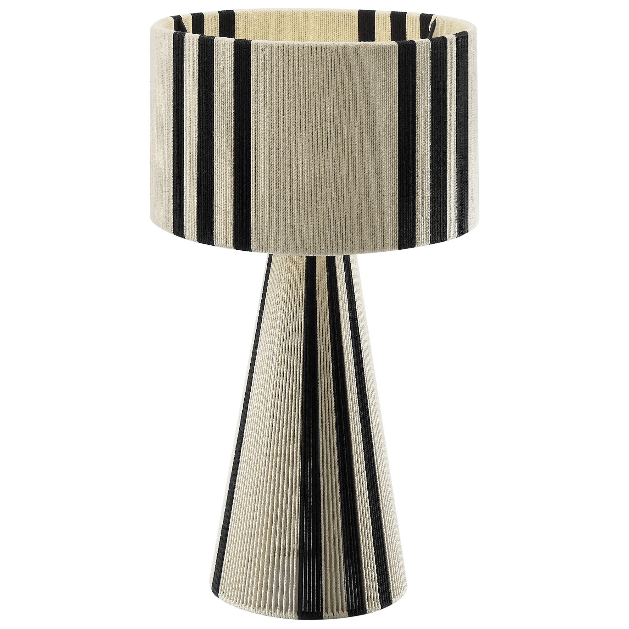 Gia Handwoven Cotton Thread Striped or Plain Table Lamp by Modway - Image 12