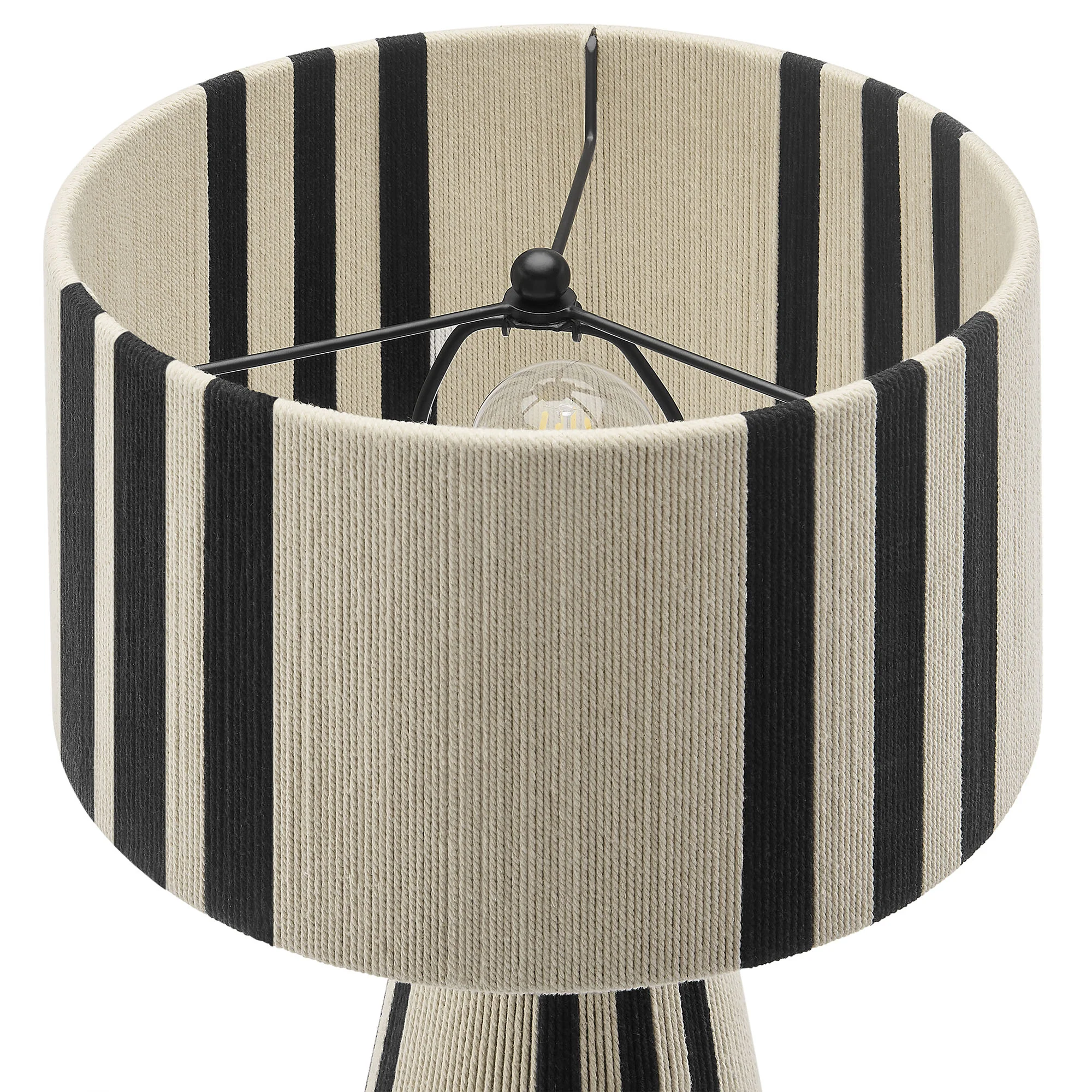 Gia Handwoven Cotton Thread Striped or Plain Table Lamp by Modway - Image 14
