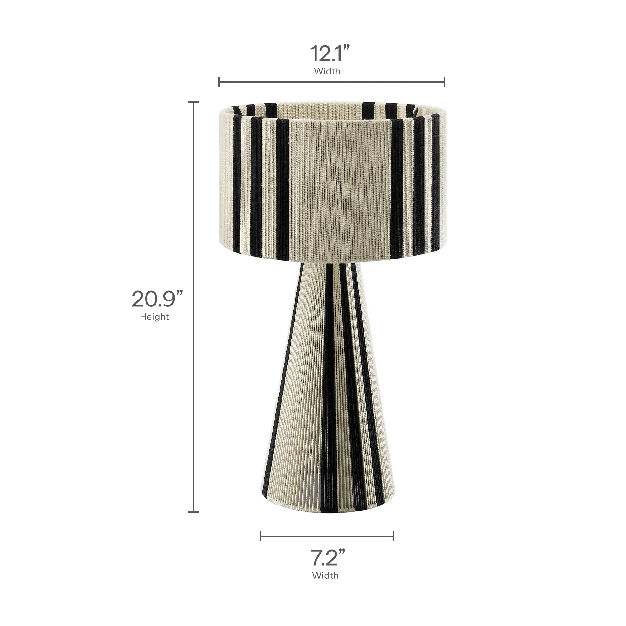 Gia Handwoven Cotton Thread Striped or Plain Table Lamp by Modway - Image 20