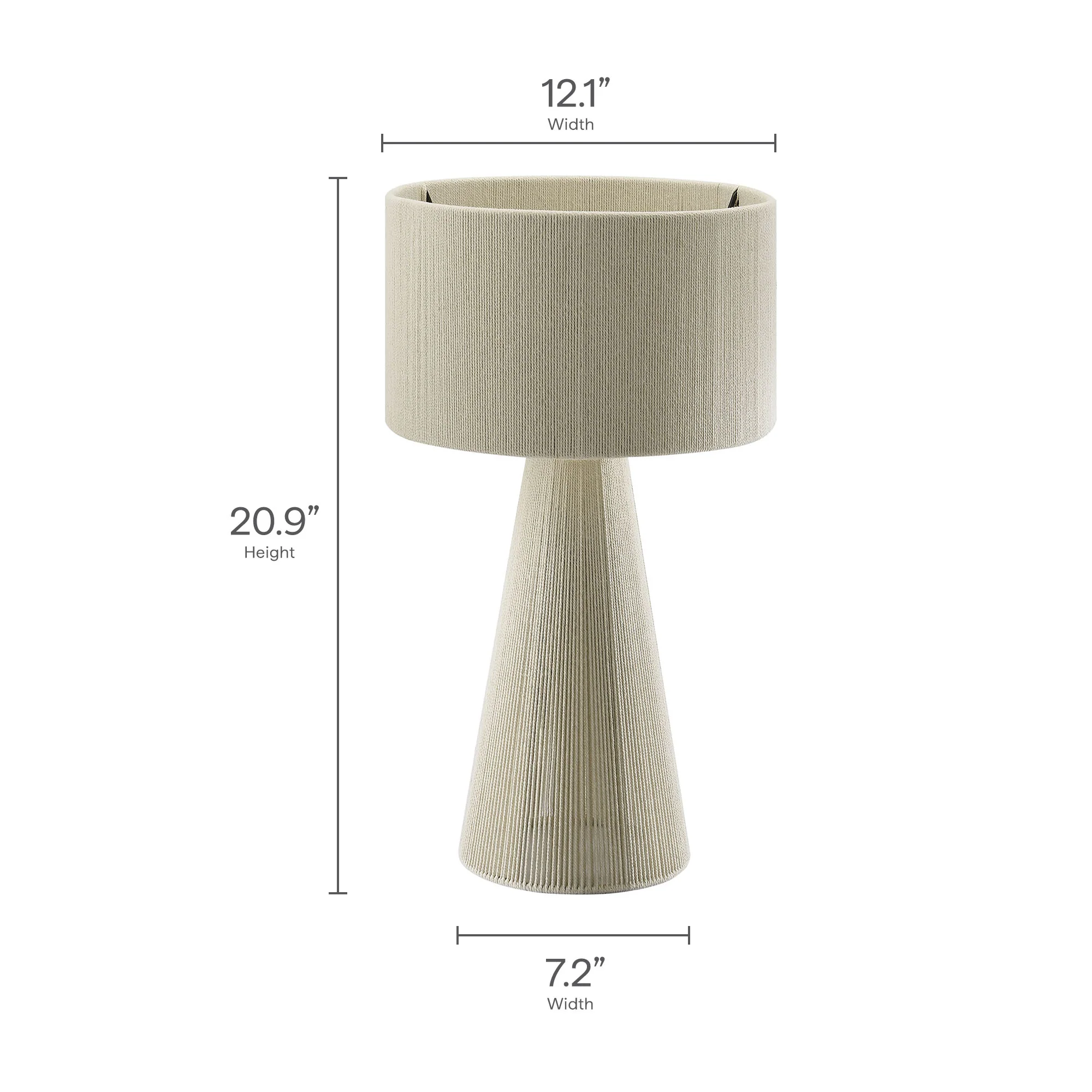 Gia Handwoven Cotton Thread Striped or Plain Table Lamp by Modway - Image 30