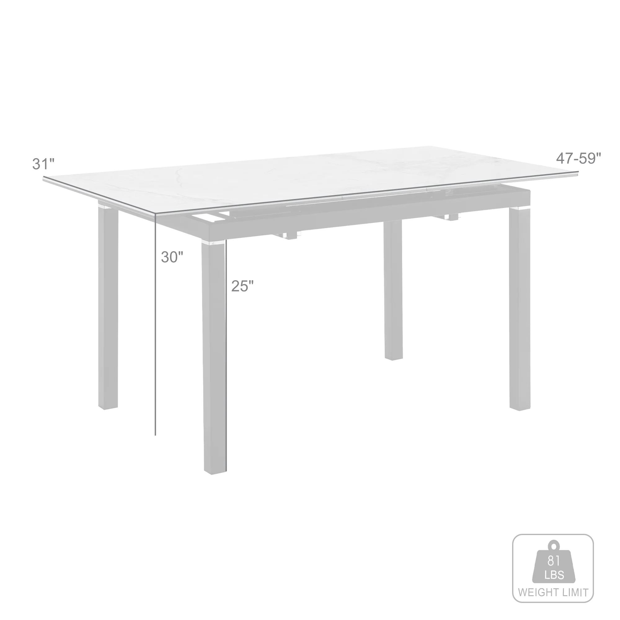 Giana Extendable Dining Table in Stone and Metal By Armen Living - Image 9