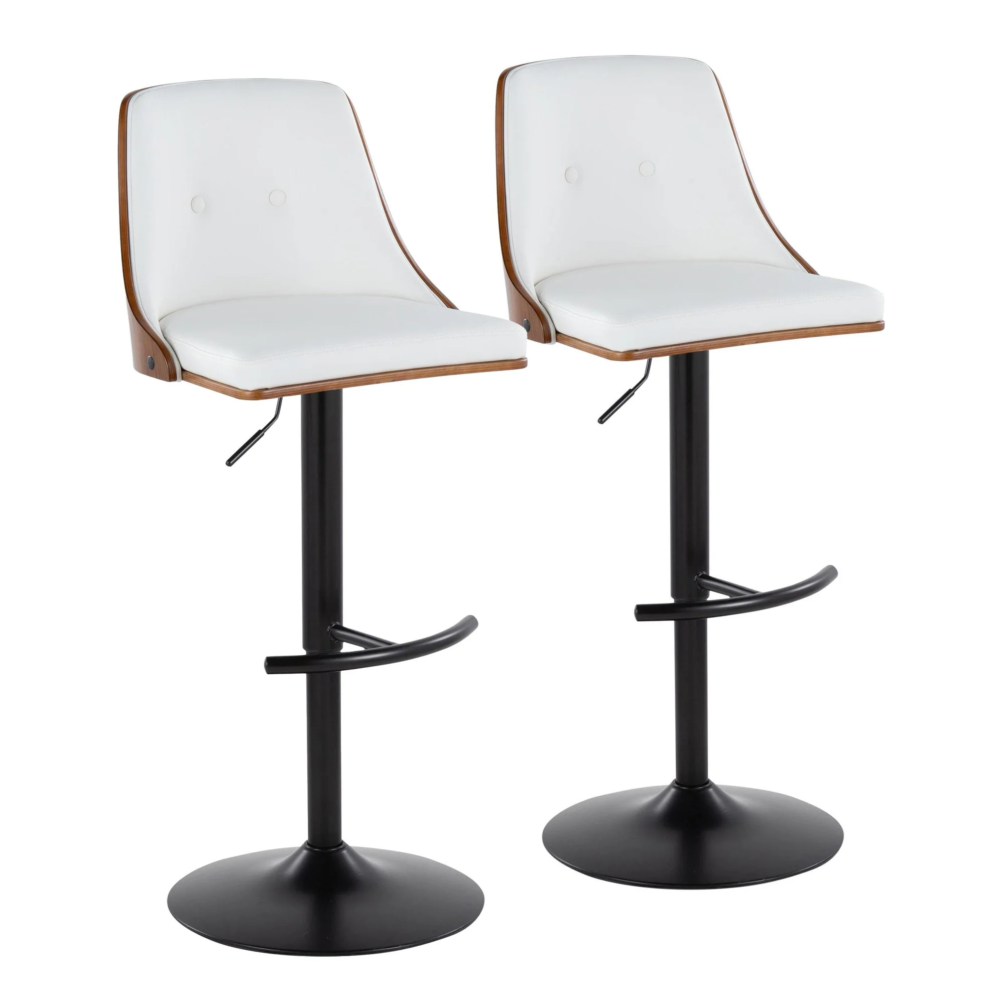 Gianna Adjustable Barstool - Set of 2 By LumiSource - BS-GNNPU-RT2 BKWLW2 - Image 5