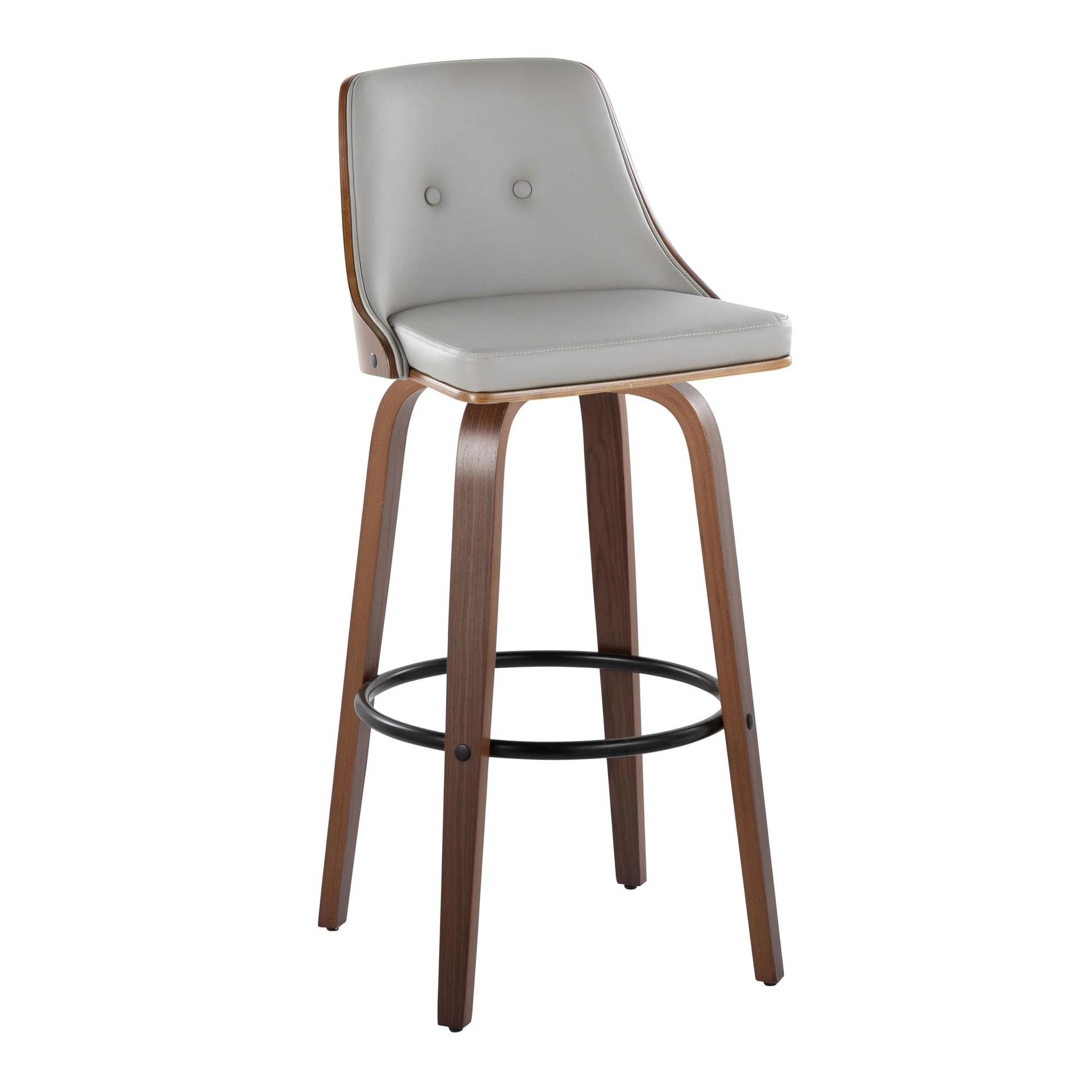 Gianna Fixed-Height Barstool - Set of 2 Gray By LumiSource - B30-GNNPU-GRTZQ2 WLWLLGY2 - Image 5