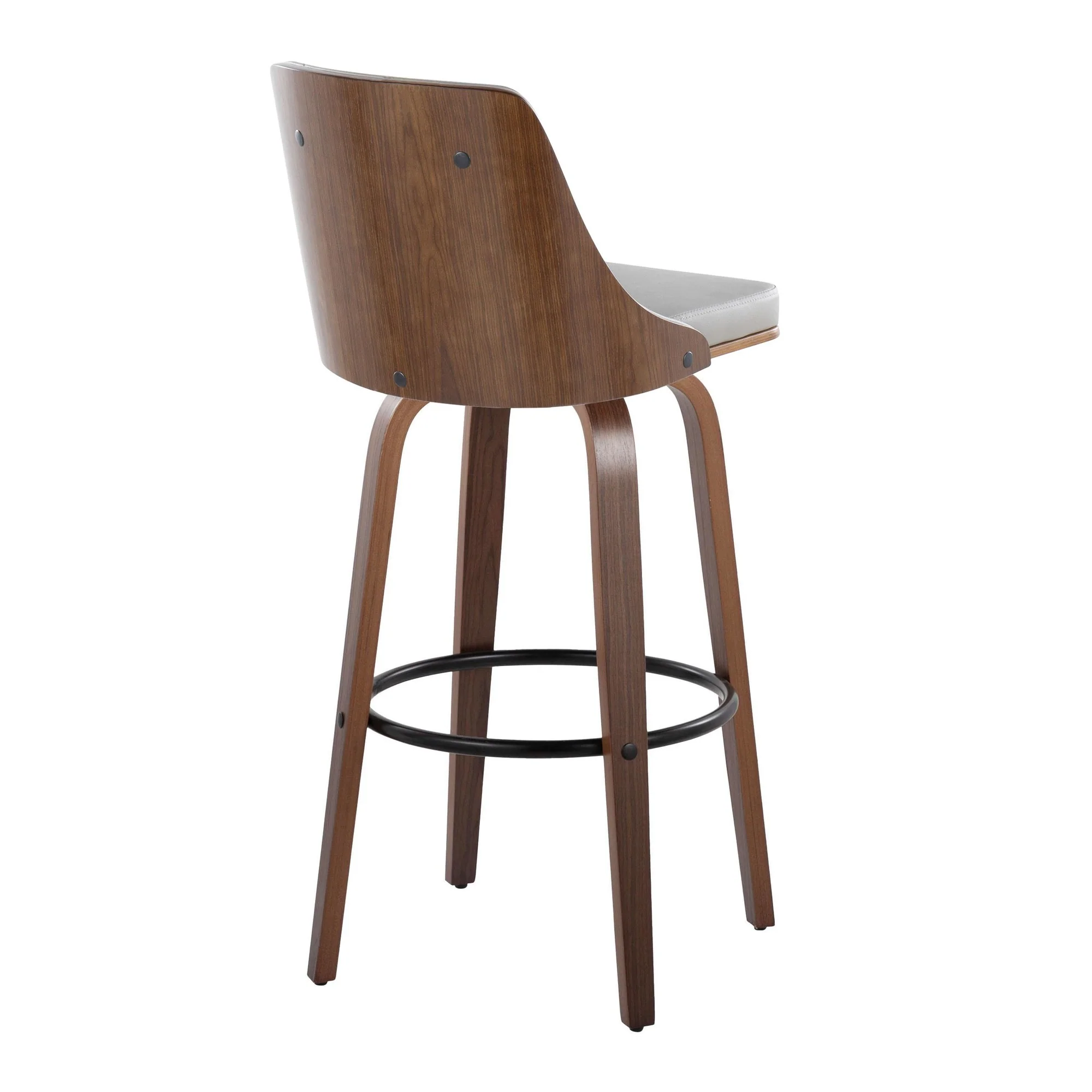Gianna Fixed-Height Barstool - Set of 2 Gray By LumiSource - B30-GNNPU-GRTZQ2 WLWLLGY2 - Image 7