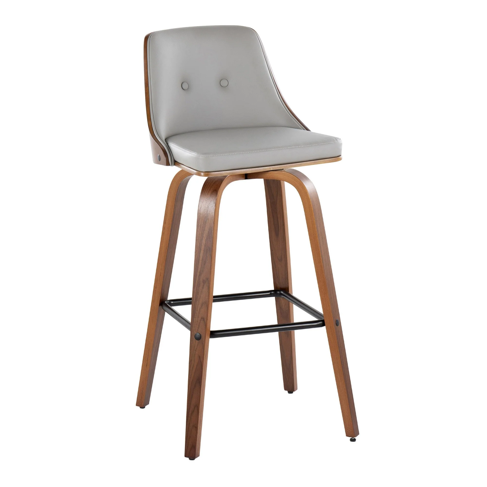 Gianna Fixed-Height Barstool - Set of 2 Gray By LumiSource - B30-GNNPU-GRTZX2 WLWLLGY2 - Image 6