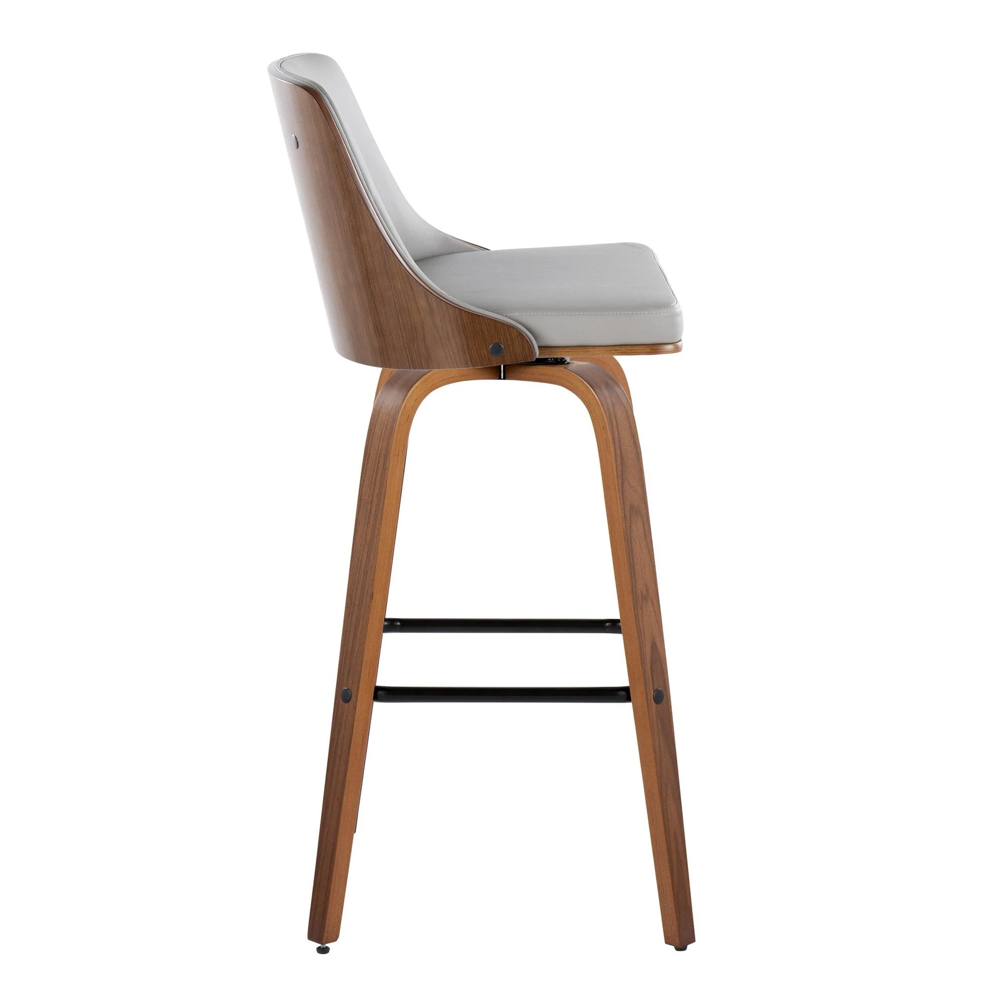 Gianna Fixed-Height Barstool - Set of 2 Gray By LumiSource - B30-GNNPU-GRTZX2 WLWLLGY2 - Image 7