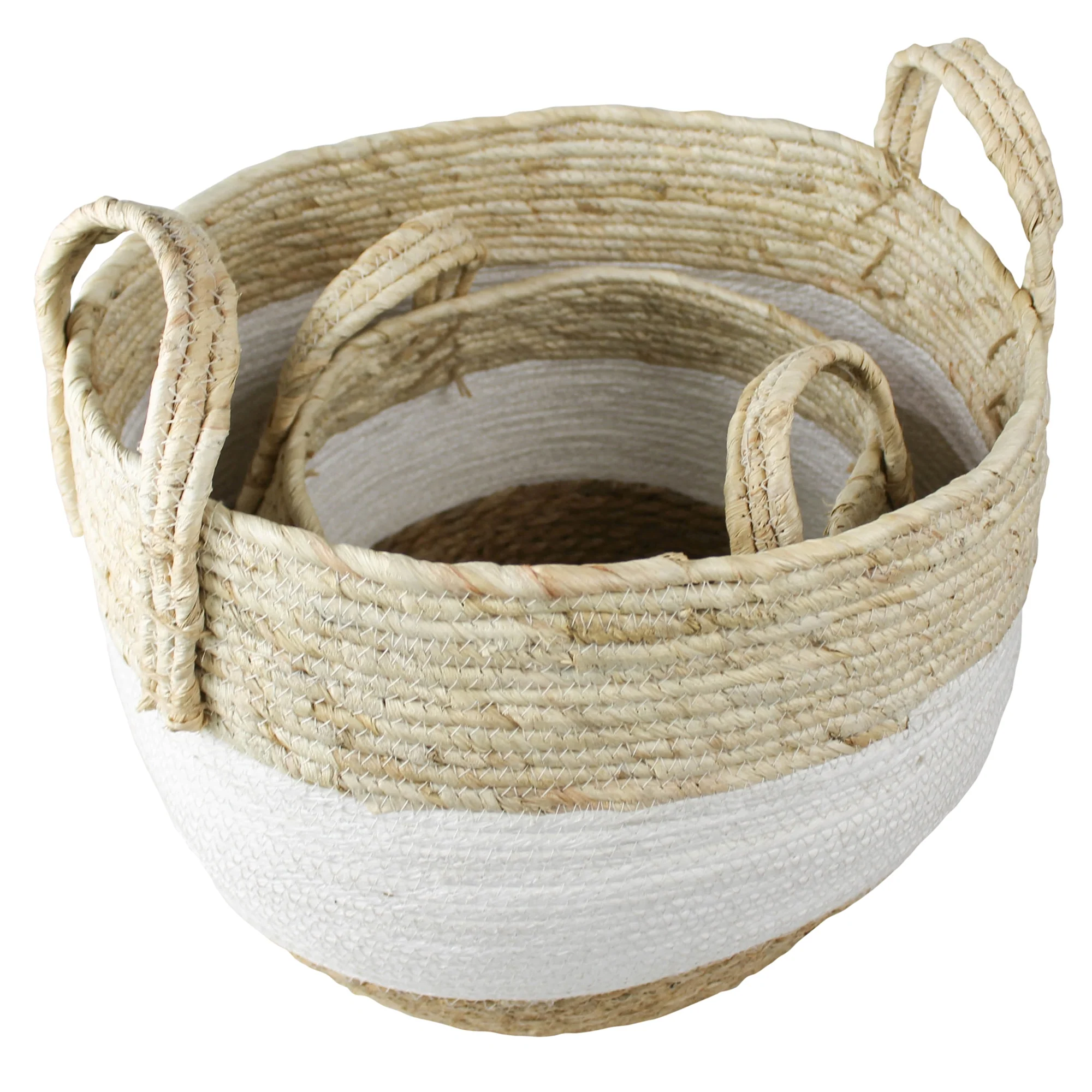 Gideon Grass and Cotton Baskets - Set/2 By HomArt - Image 2