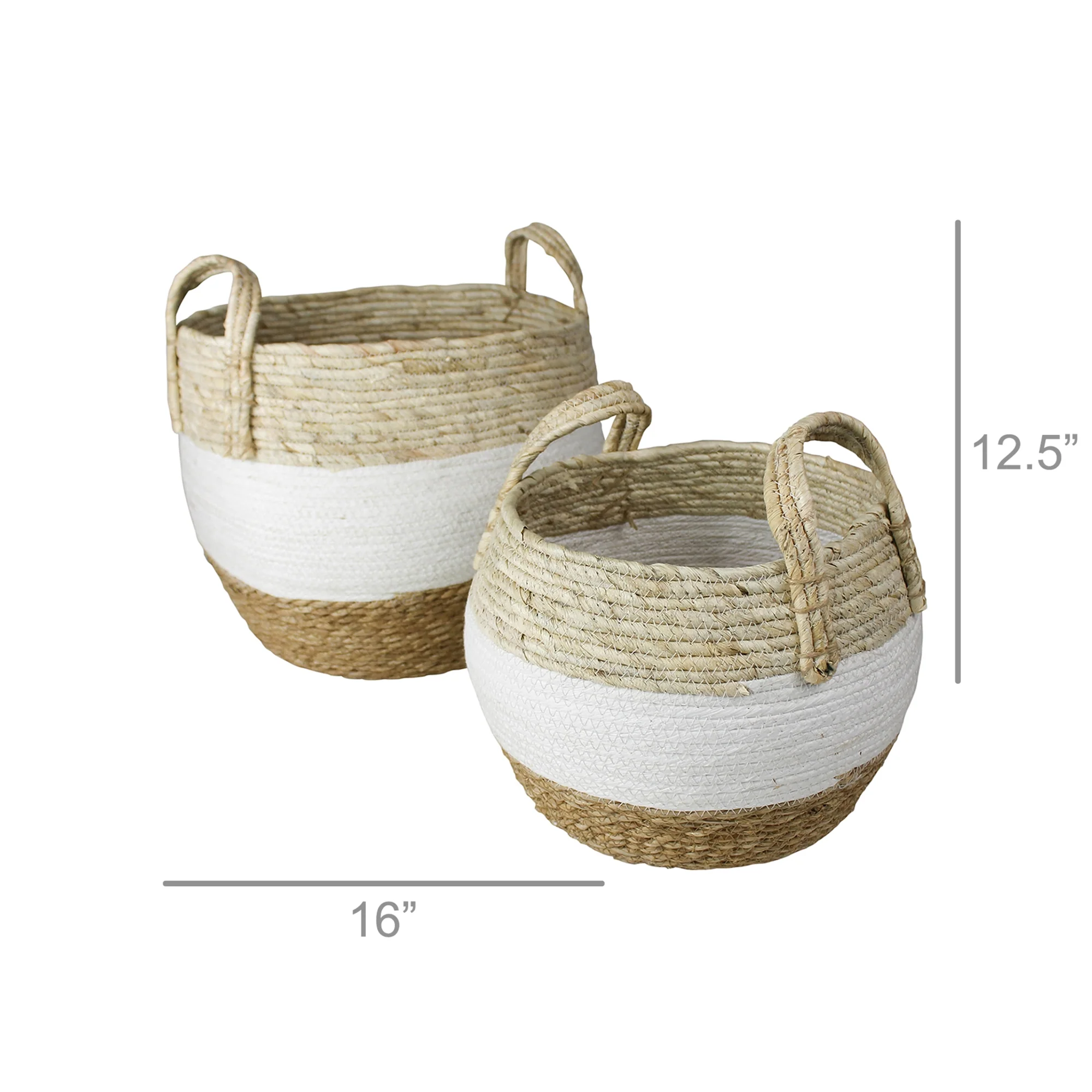 Gideon Grass and Cotton Baskets - Set/2 By HomArt - Image 5