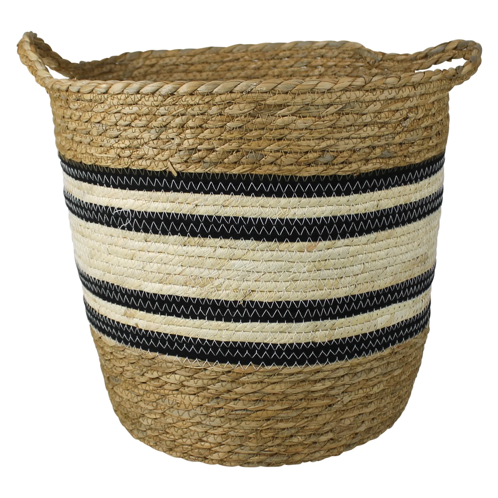 Gideon Striped Baskets with Handles - Set/3, Lrg By HomArt - Image 4
