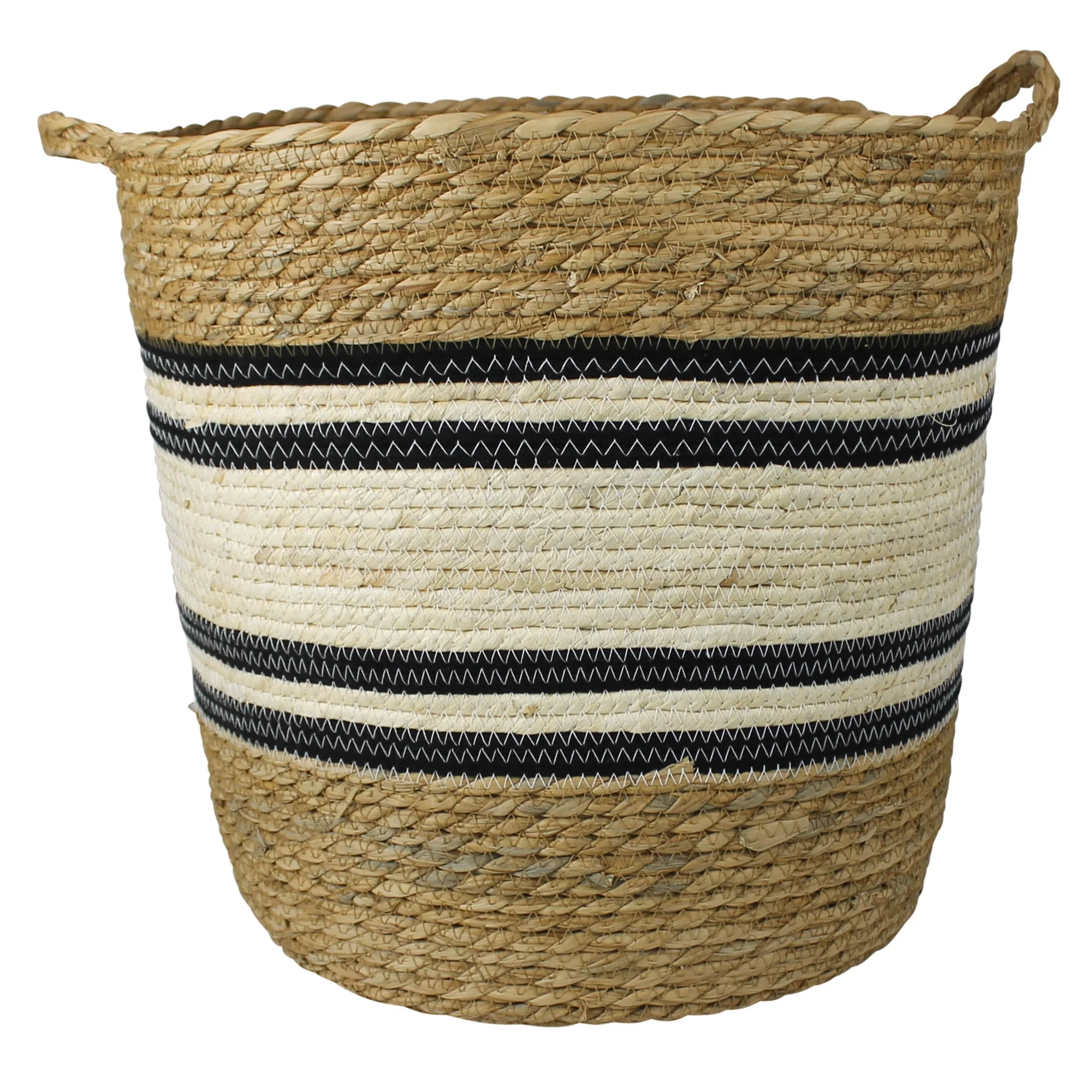 Gideon Striped Baskets with Handles - Set/3, Lrg By HomArt - Image 5
