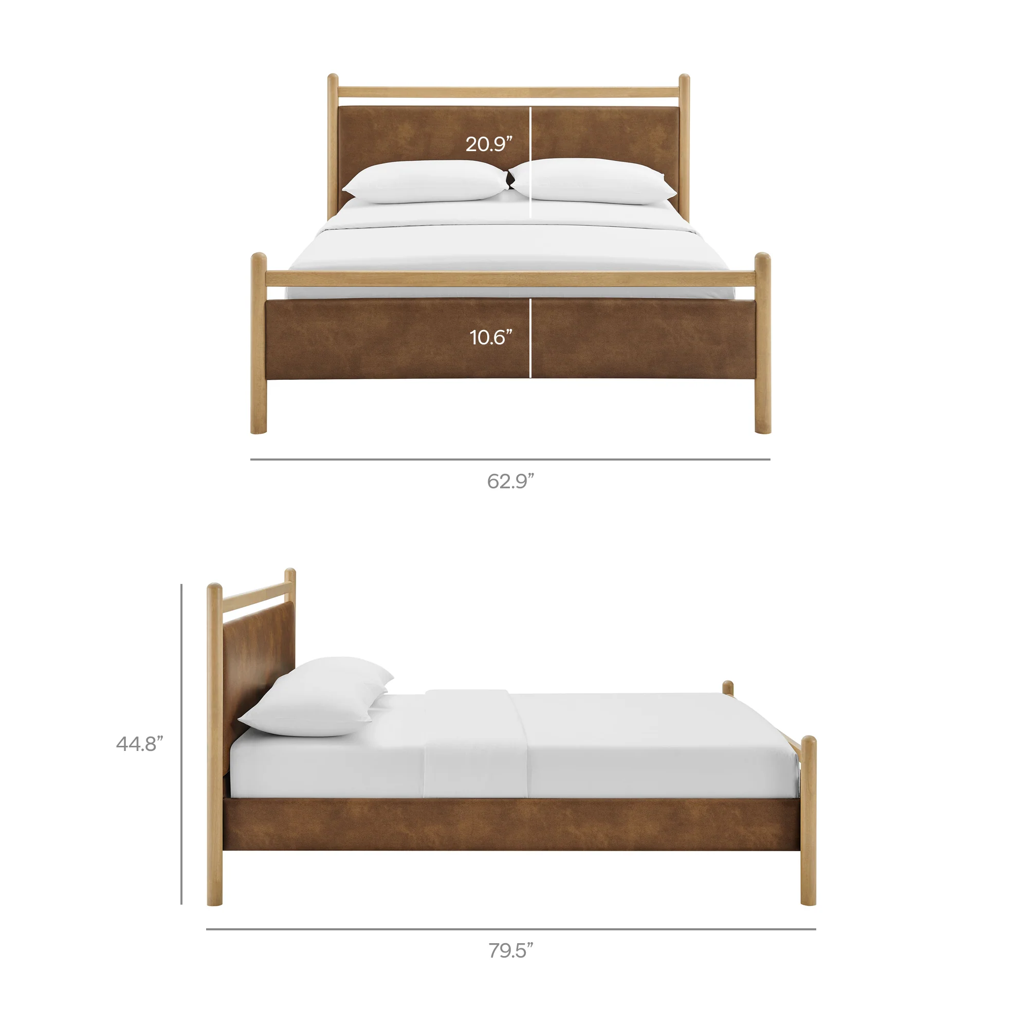 Ginny Full Size Vegan Leather Platform Bed Frame by Modway - Image 9