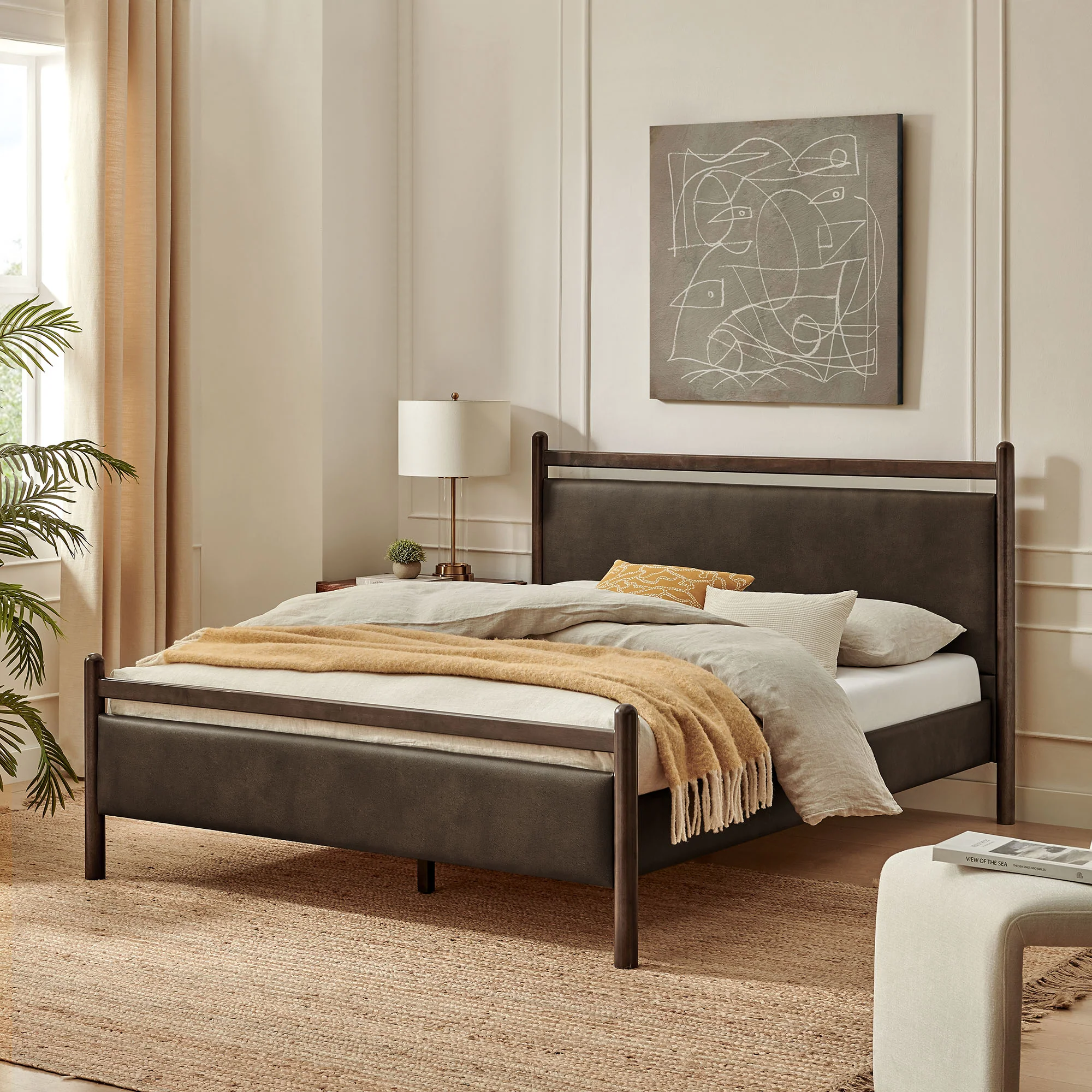 Ginny King Size Vegan Leather Platform Bed Frame by Modway - Image 17