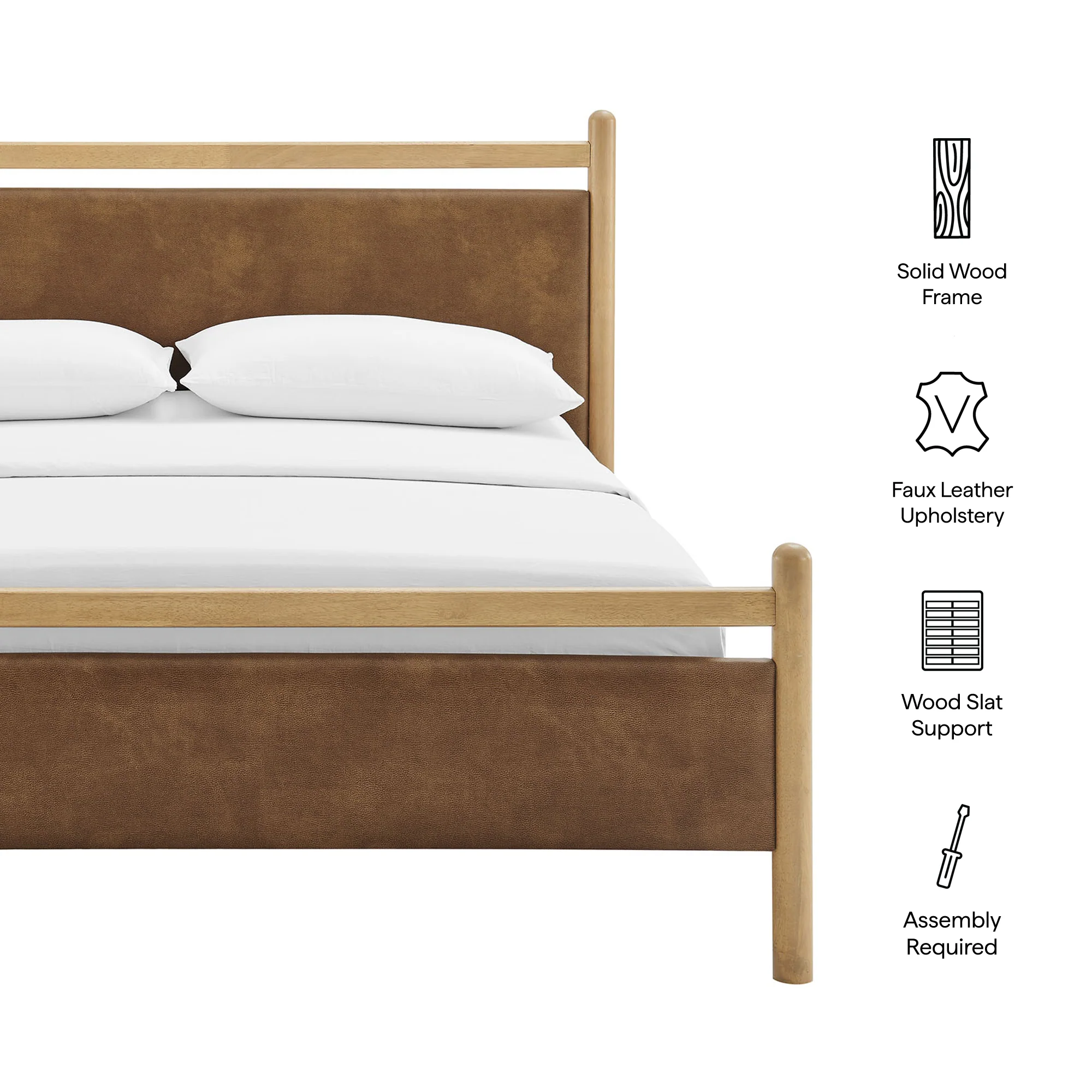 Ginny King Size Vegan Leather Platform Bed Frame by Modway - Image 8