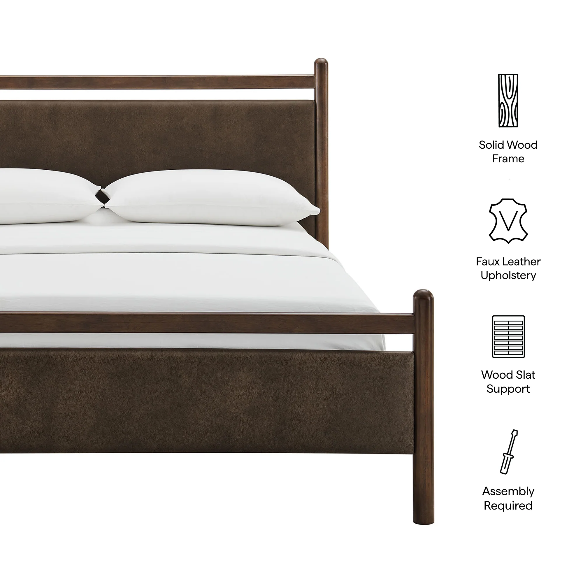 Ginny Queen Size Vegan Leather Platform Bed Frame by Modway - Image 18