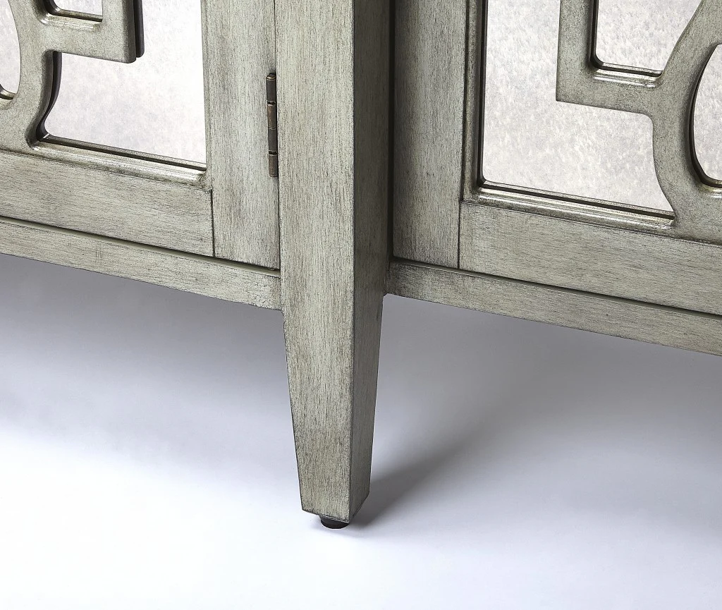 Giovanna Olive Gray Mirrored Sideboard By Homeroots - Image 5