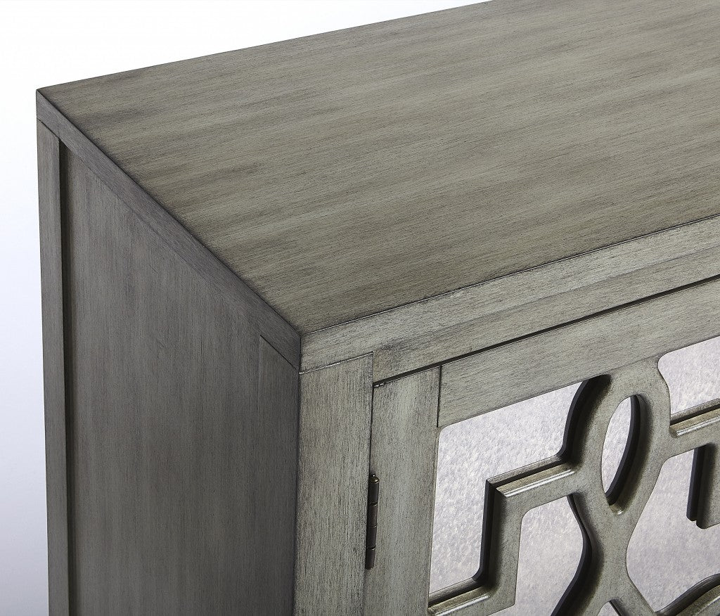 Giovanna Olive Gray Mirrored Sideboard By Homeroots - Image 6