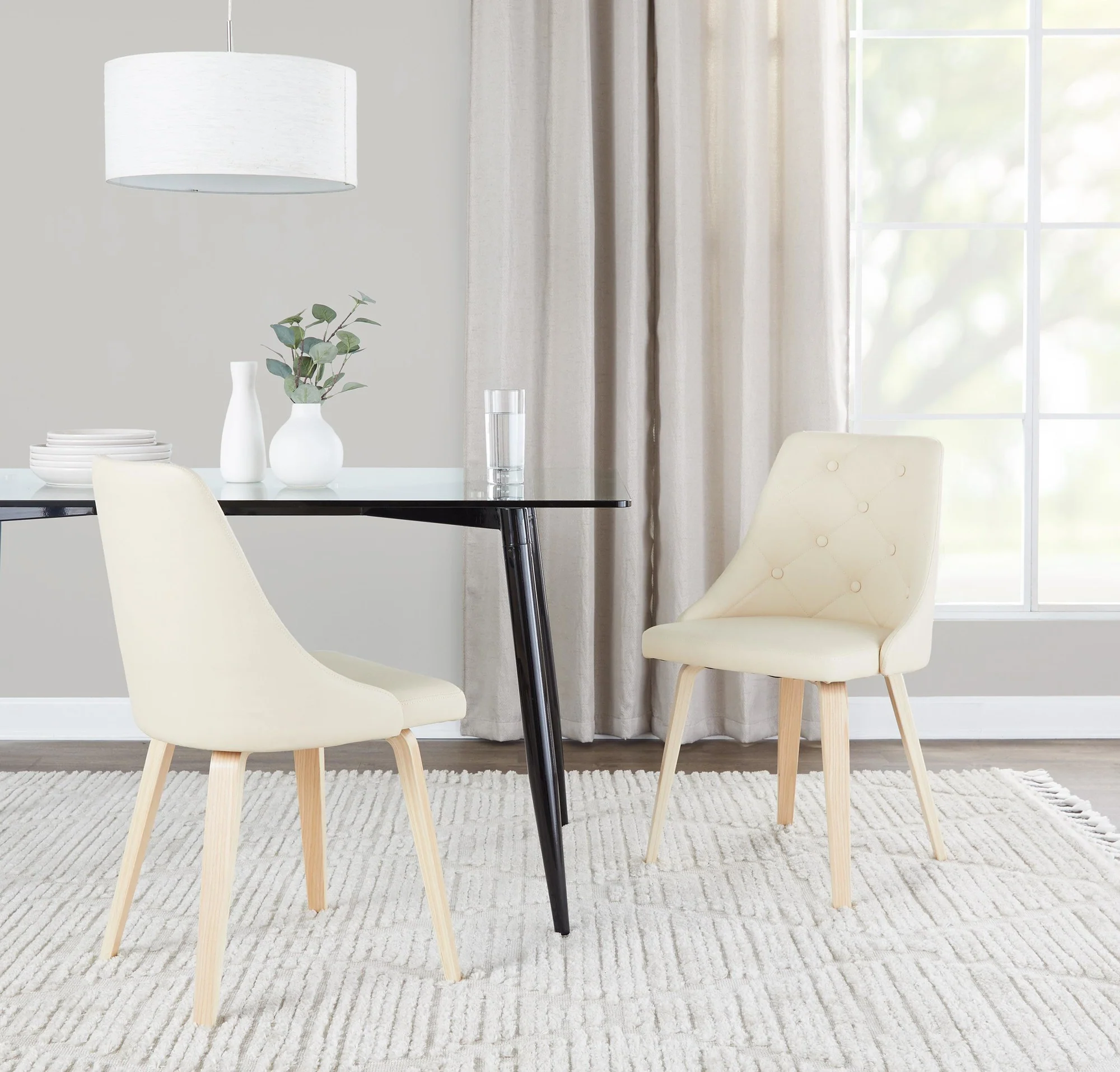 Giovanni Chair - Set of 2 Black Cream By LumiSource - Image 8