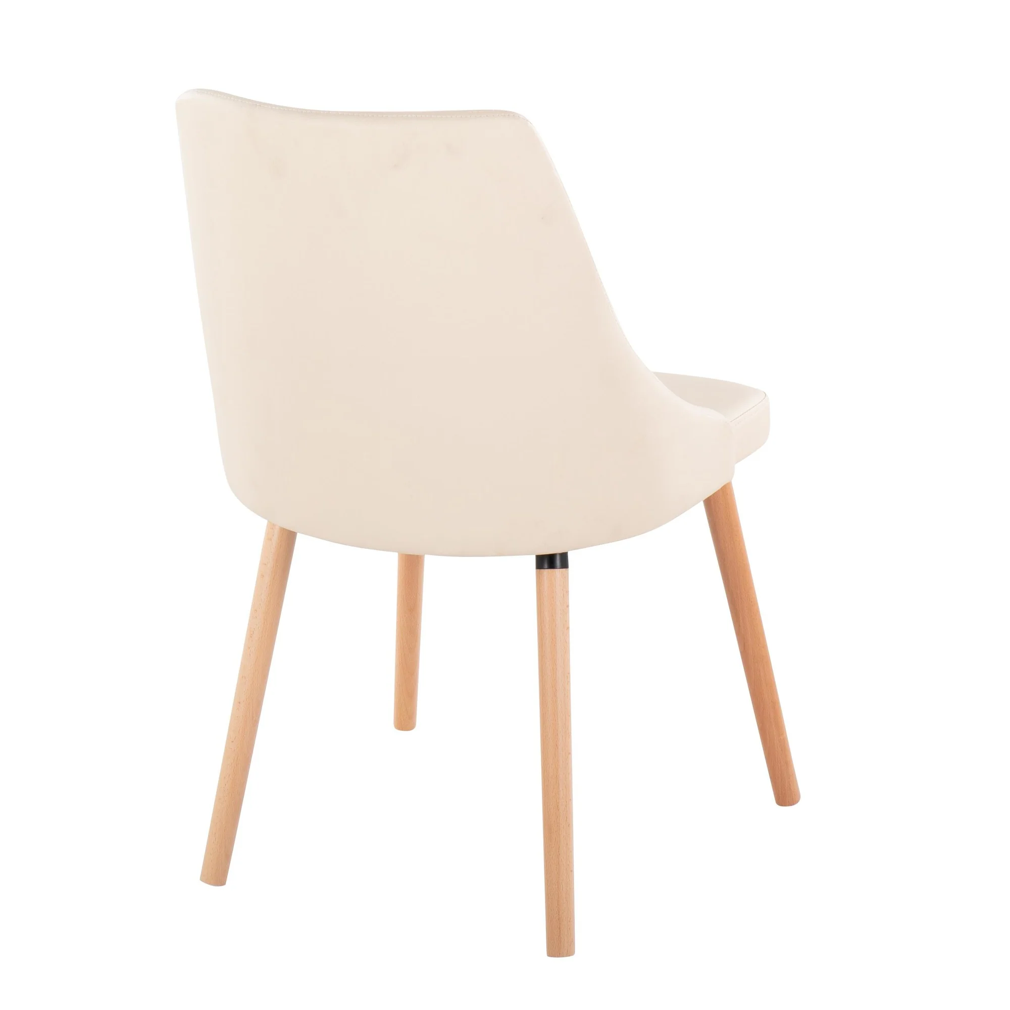 Giovanni Chair - Set of 2 Chrome Metal, Cream PU By LumiSource - Image 11