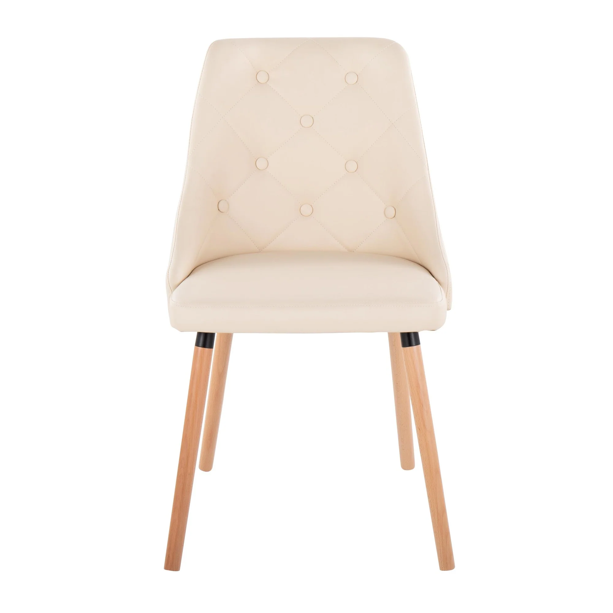 Giovanni Chair - Set of 2 Chrome Metal, Cream PU By LumiSource - Image 13